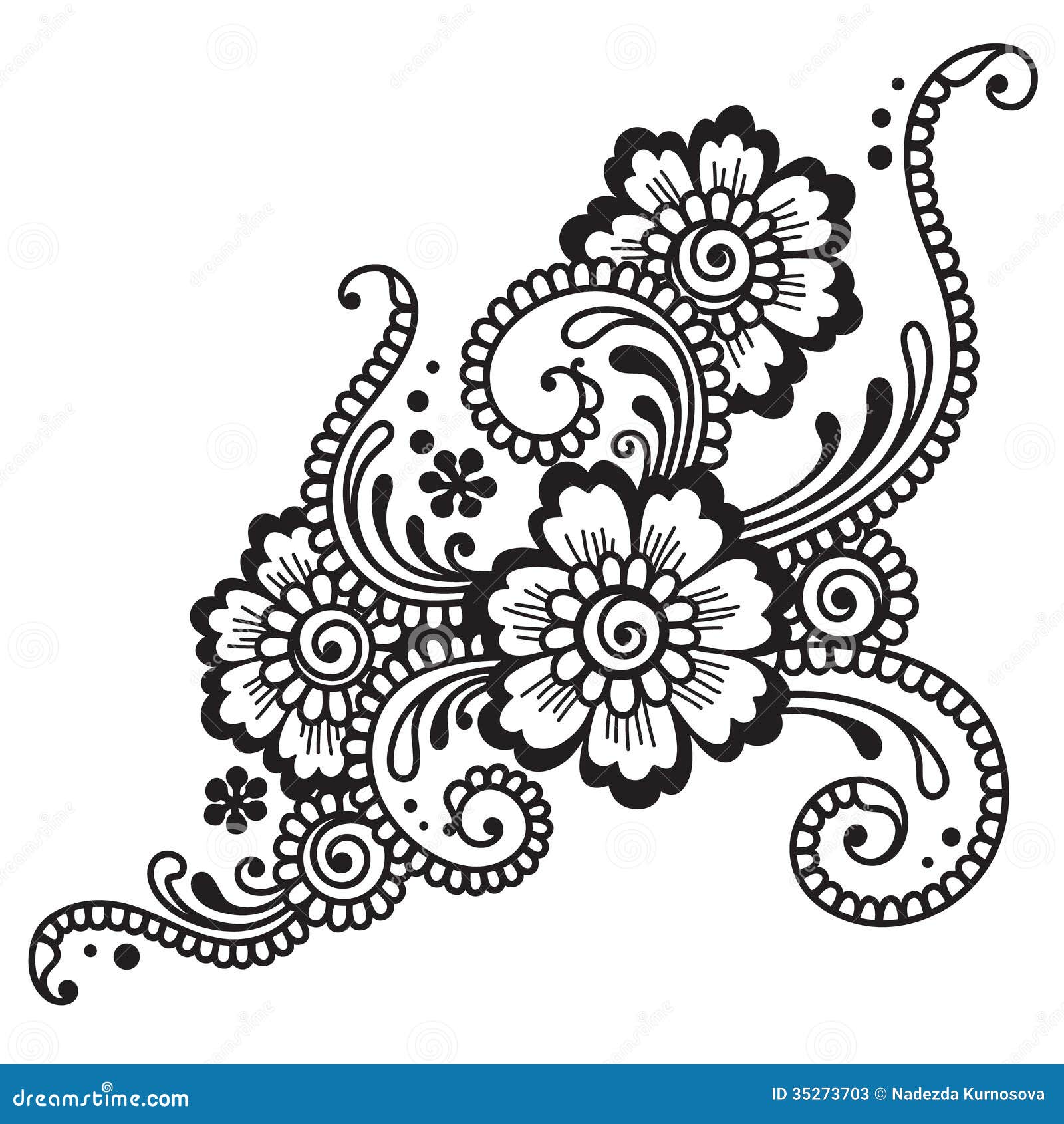 Flower ornament stock vector. Illustration of detailed - 35273703