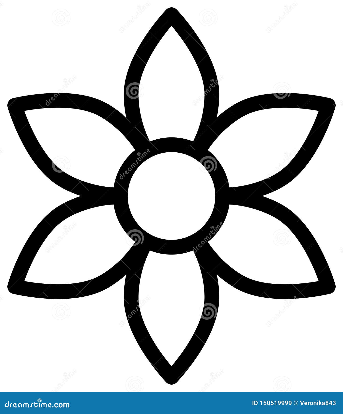 Flower Outline Icon. Vector Illustration Stock Vector - Illustration of