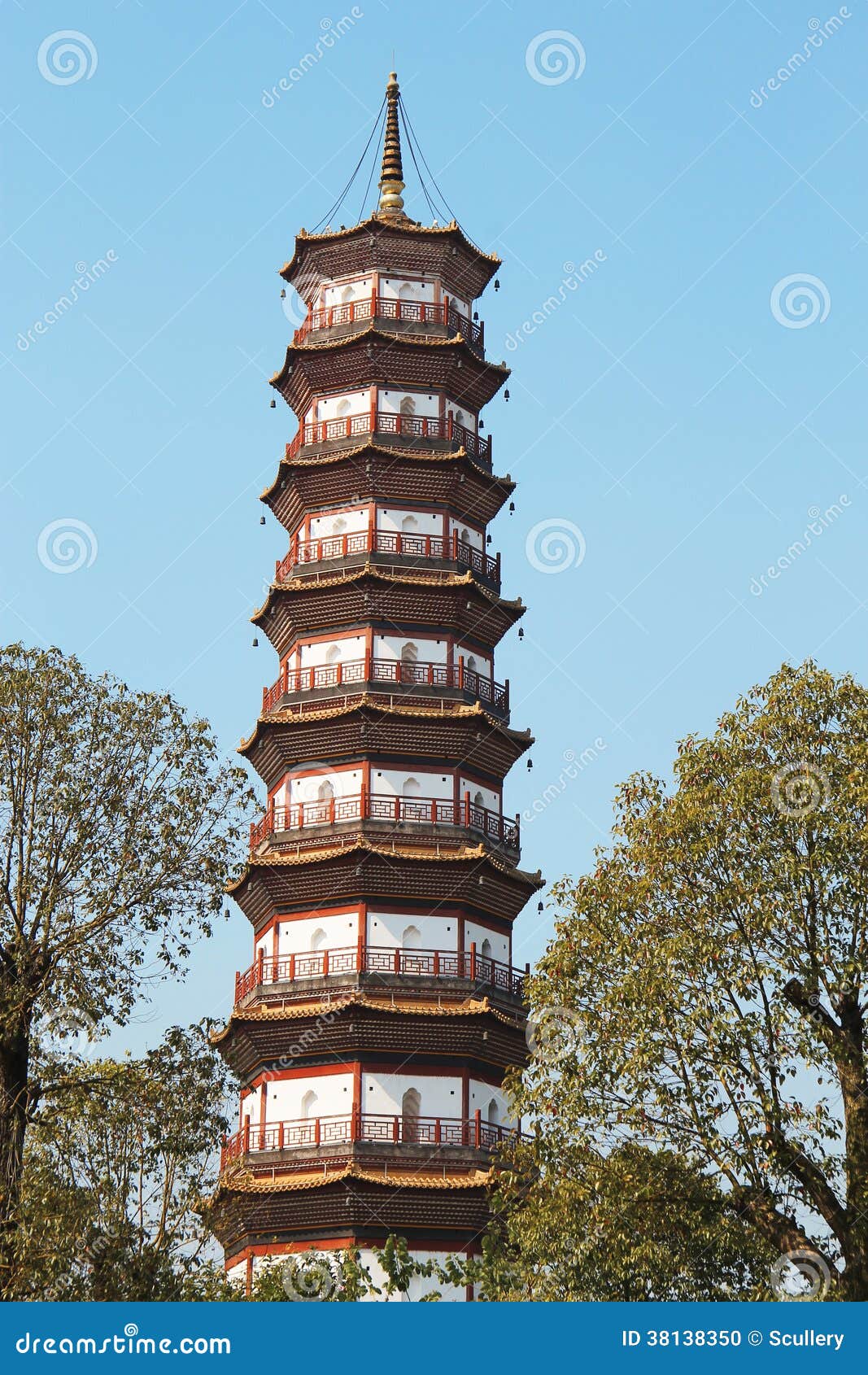 Flower Pagoda of Temple of Six Banyan Trees Stock Photo Image of design, history 38138350