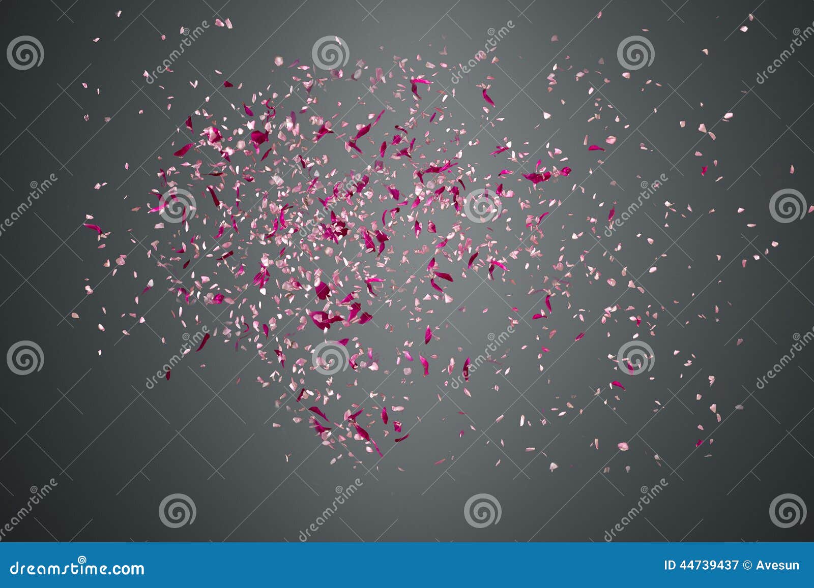 flower petals failing down on dark background