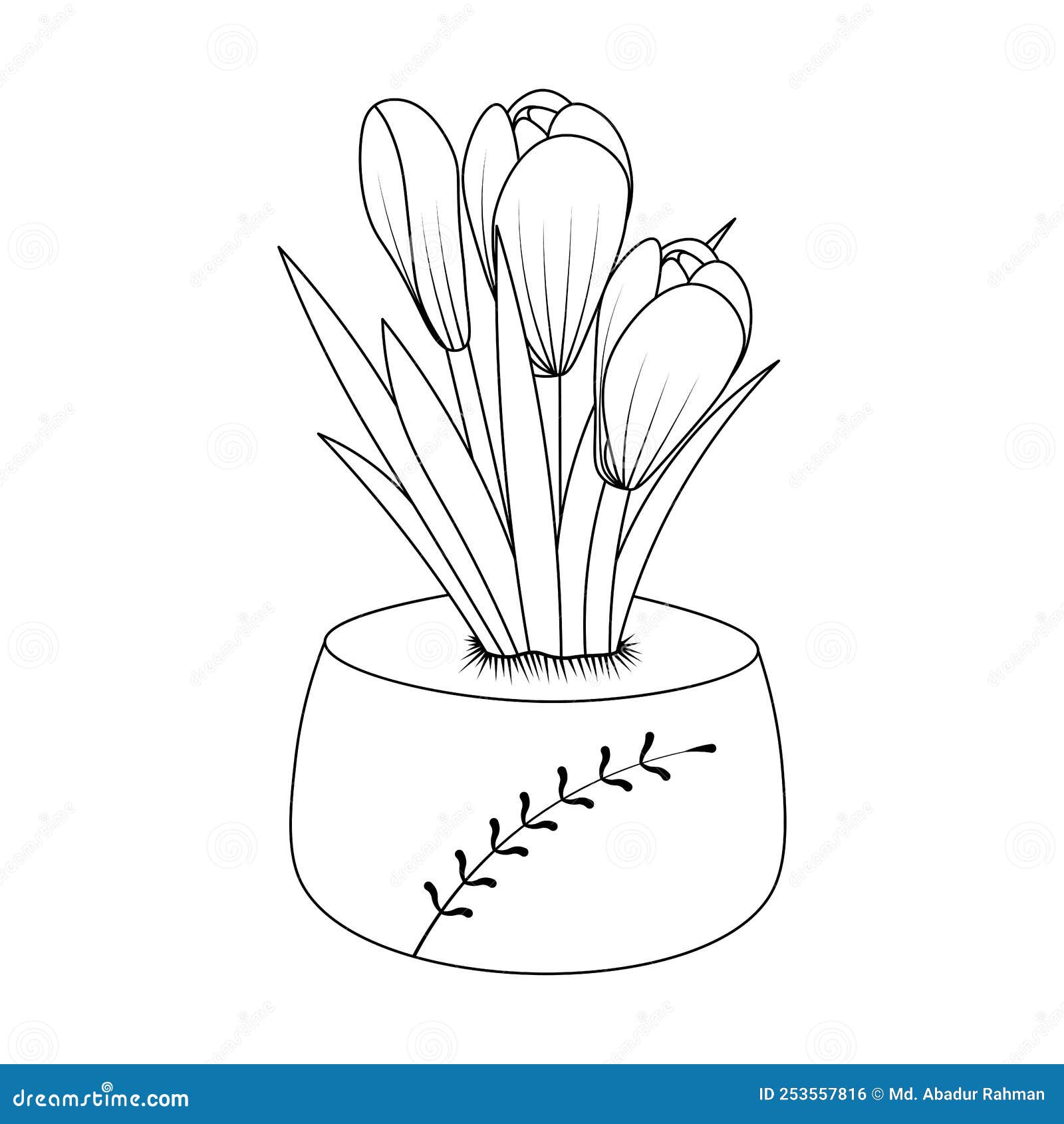 Flower pot drawing Cut Out Stock Images & Pictures - Alamy