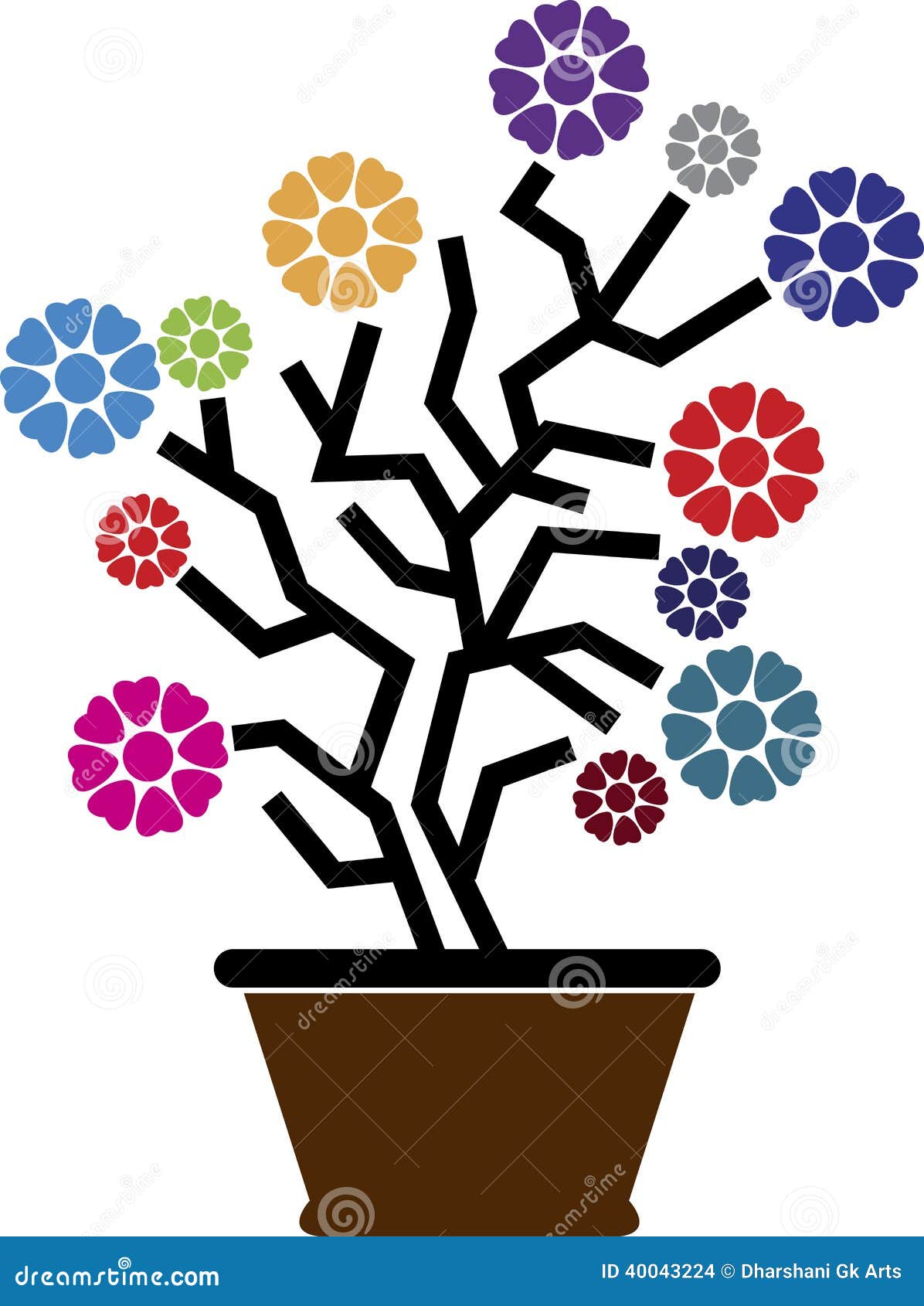 Flower Pot Logo Stock Vector Image 40043224