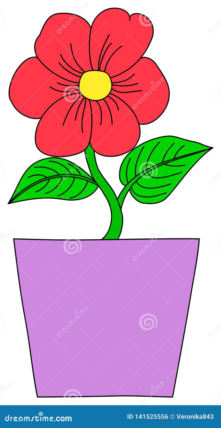 Flower in a Pot. Plant in a Flowerpot Stock Vector - Illustration of  isolated, leaves: 141525556