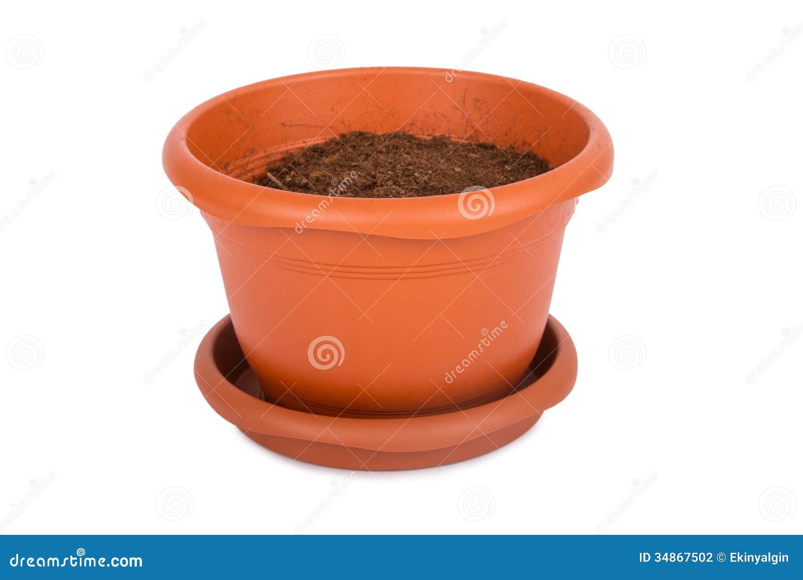 Flower Pot with Soil stock photo. Image of blank, planter 34867502