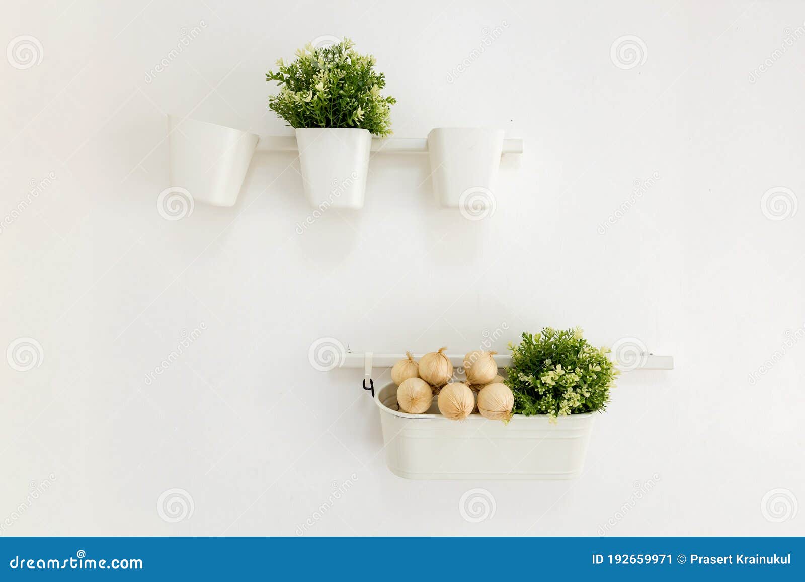 Flower Pots Hanging on Wall Stock Image Image of flower, decoration