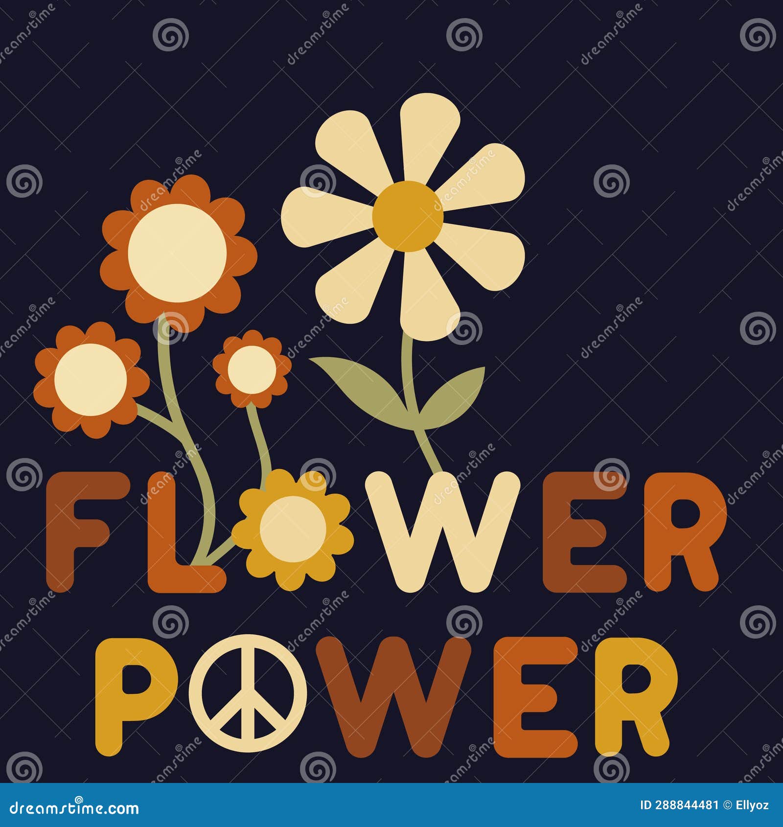 Flower Power Motivation Slogan Design Stock Illustration Illustration