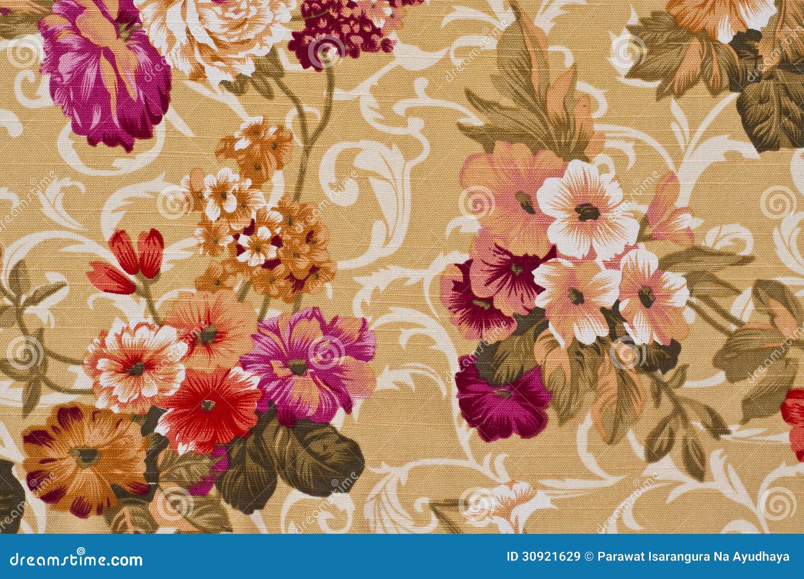 Flower printed on fabric. stock image. Image of design 30921629