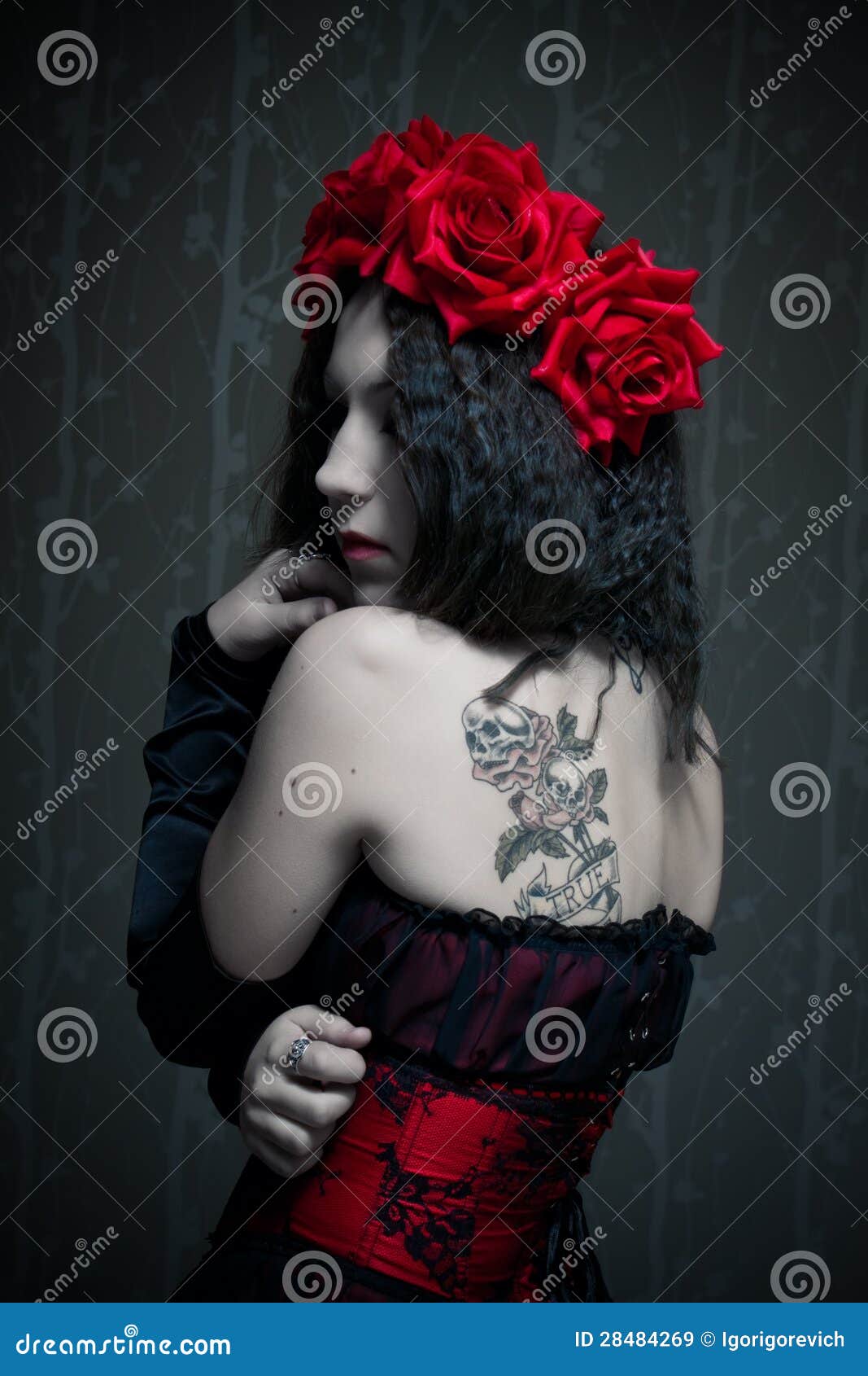 Flower queen stock image. Image of goth, girl, beauty 28484269