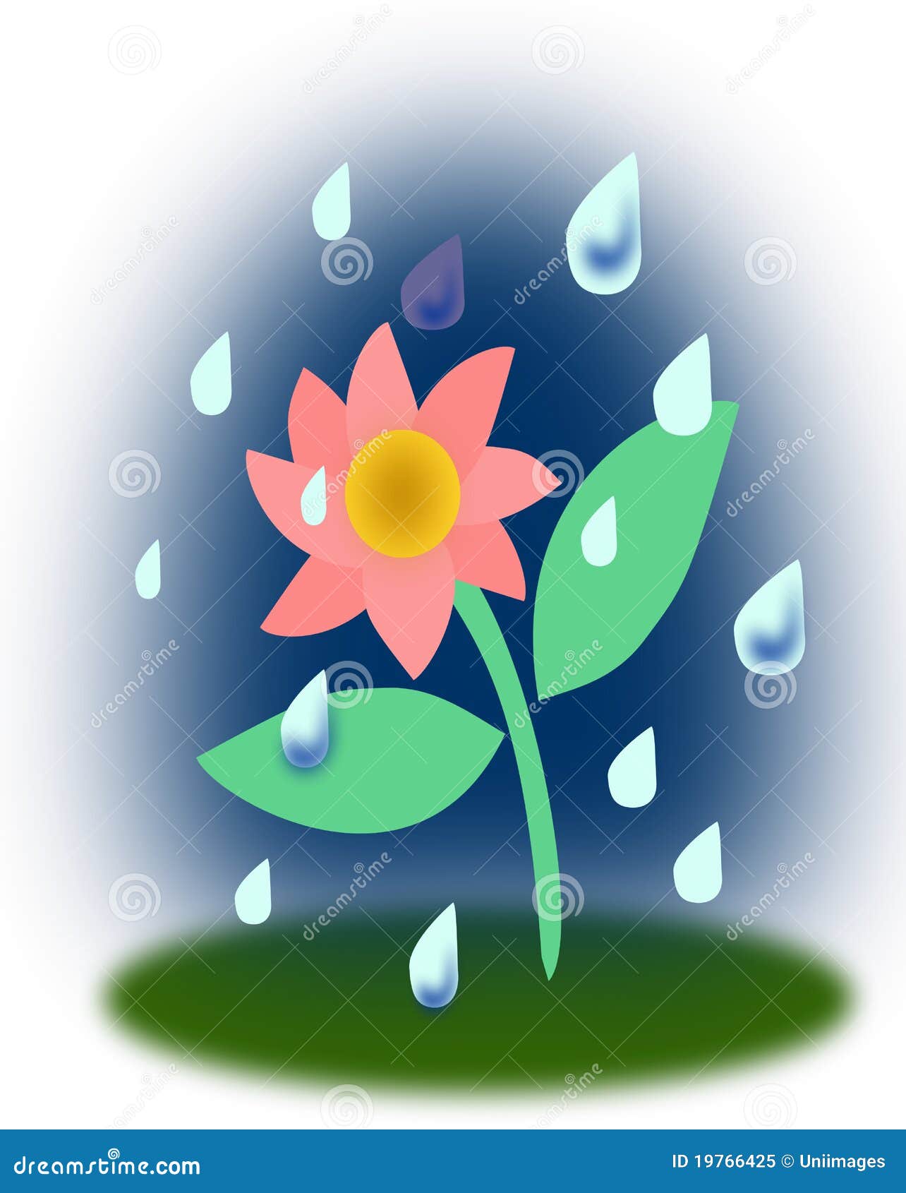 Flower in Rain stock illustration. Illustration of agriculture 19766425