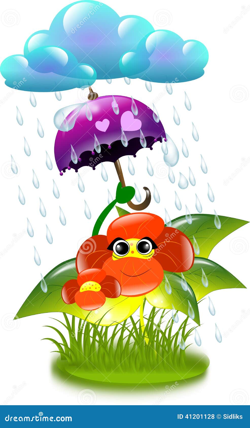 Flower in rain stock illustration. Illustration of rainy 41201128