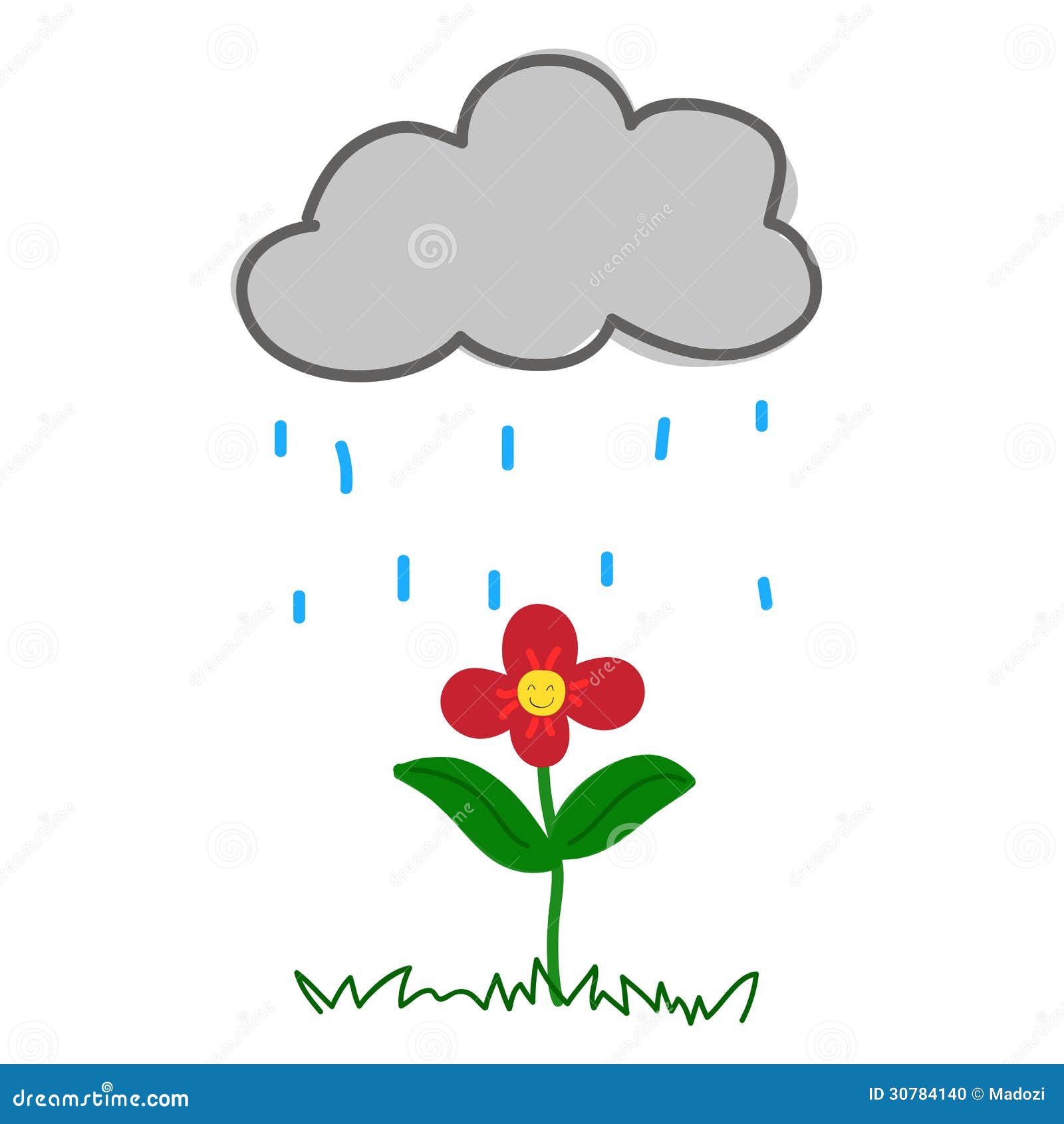 Flower In The Raining stock vector. Illustration of flare 30784140