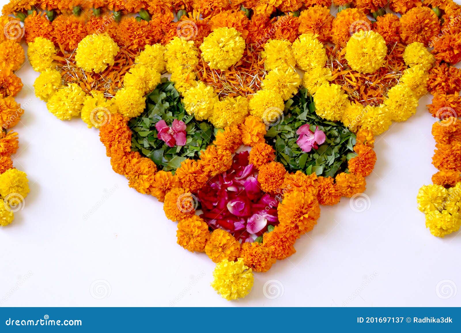 Flower Rangoli Designs Background Stock Image - Image of cultural ...