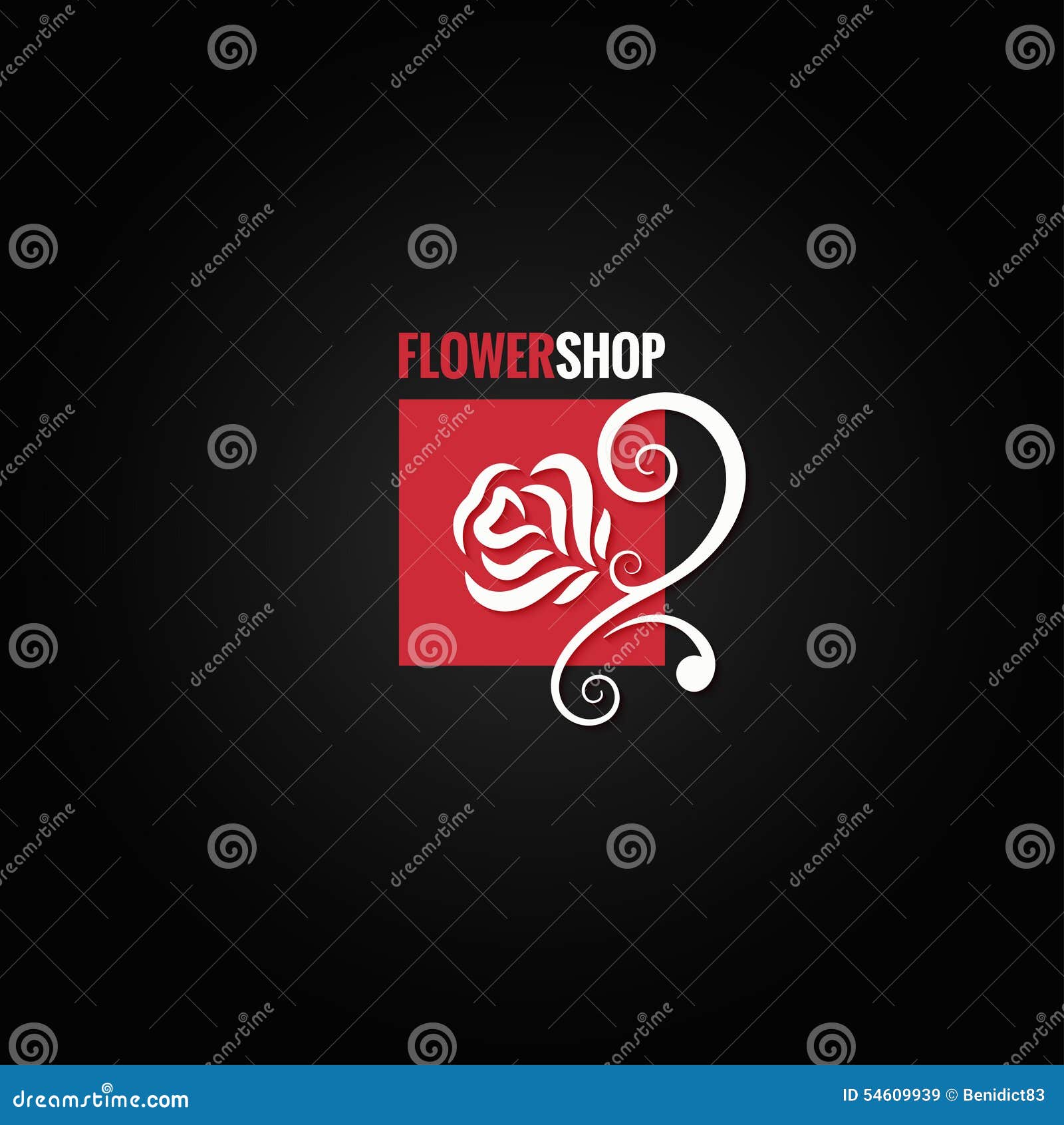Flower Rose Shop Concept Design Background Stock Vector Illustration