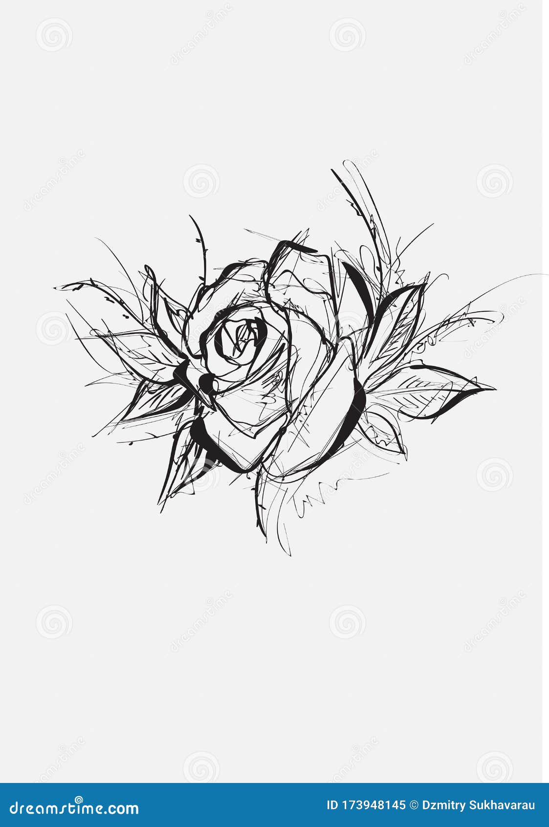 Flower Rose Sketch Painting Hand Drawing Stock Vector (Royalty Free)  1656901438 | Shutterstock