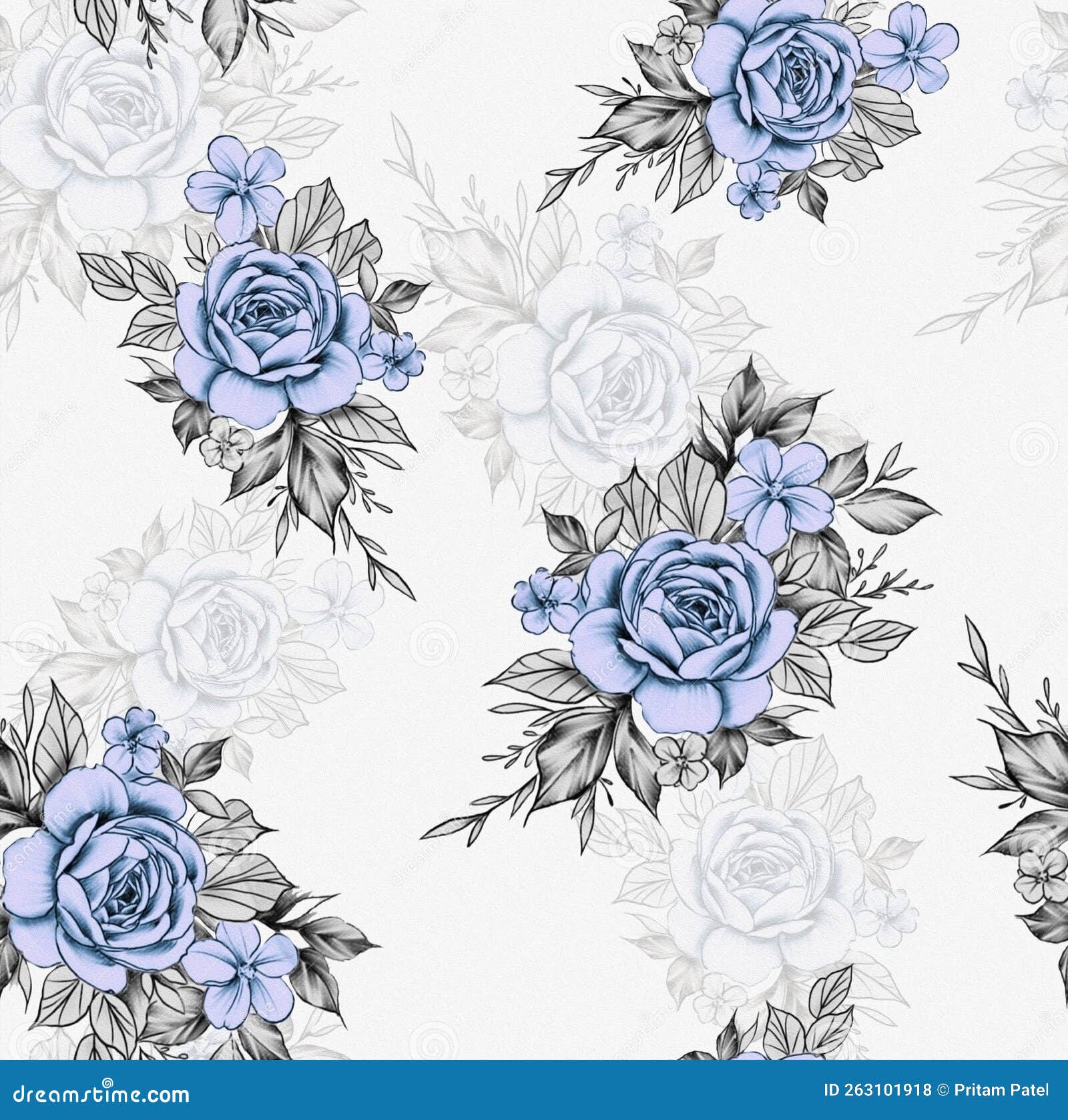Flower Pattern with Dark Background Stock Illustration Illustration