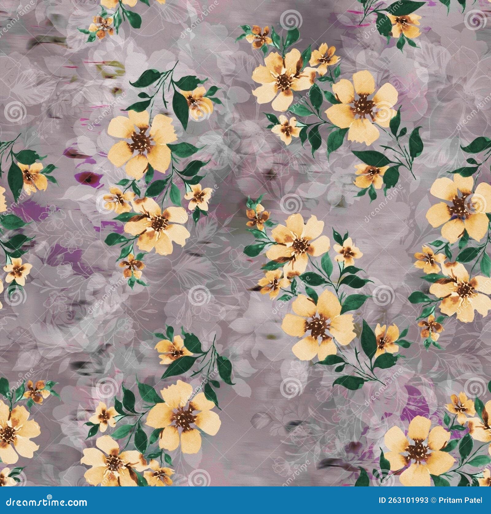 Flower Pattern with Dark Background Stock Illustration Illustration