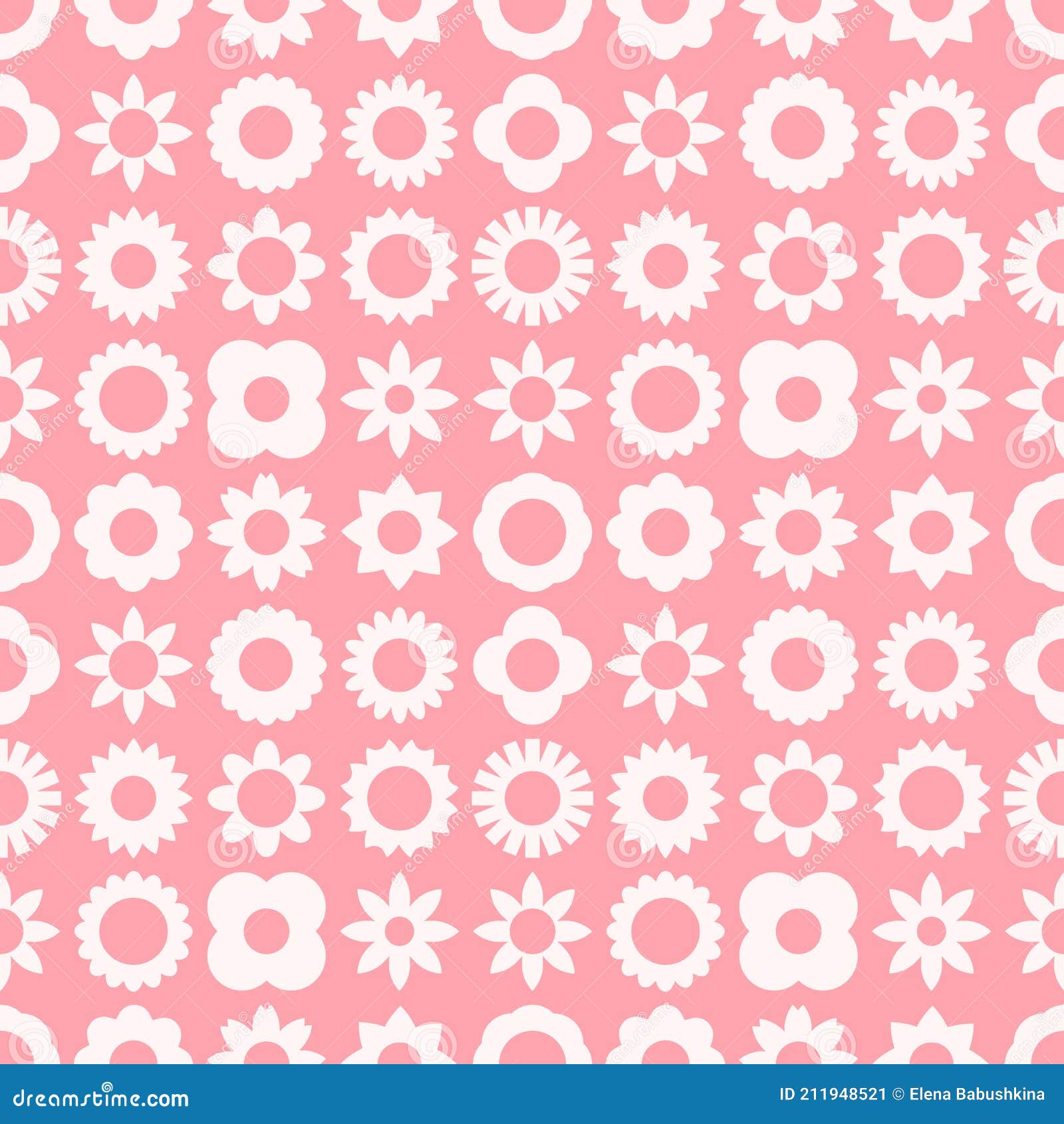 Flower Seamless Pattern. Retro Flower Background for Fabric and
