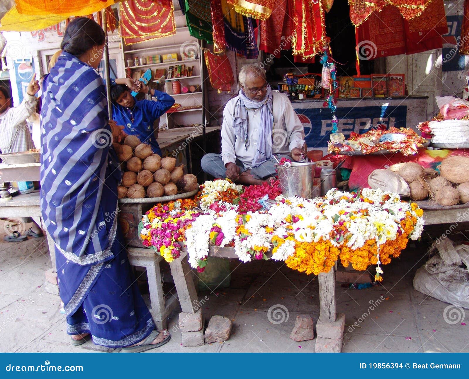 Flower seller India editorial stock image. Image of home 19856394