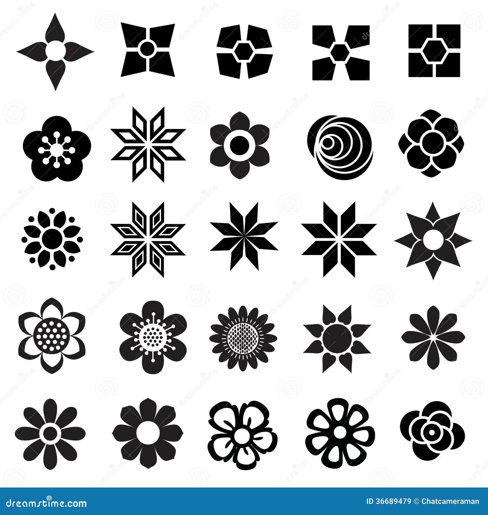 Flower set stock vector. Illustration of isolated, botany - 36689479