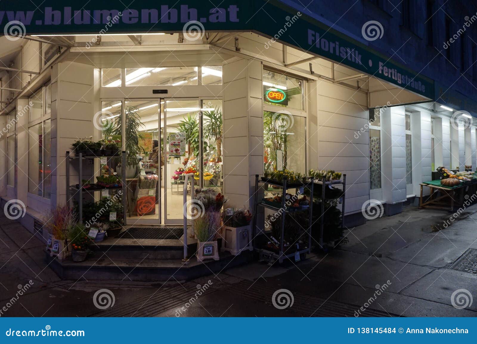 Flower Shop with Live Plants in Vienna. Editorial Stock Image Image