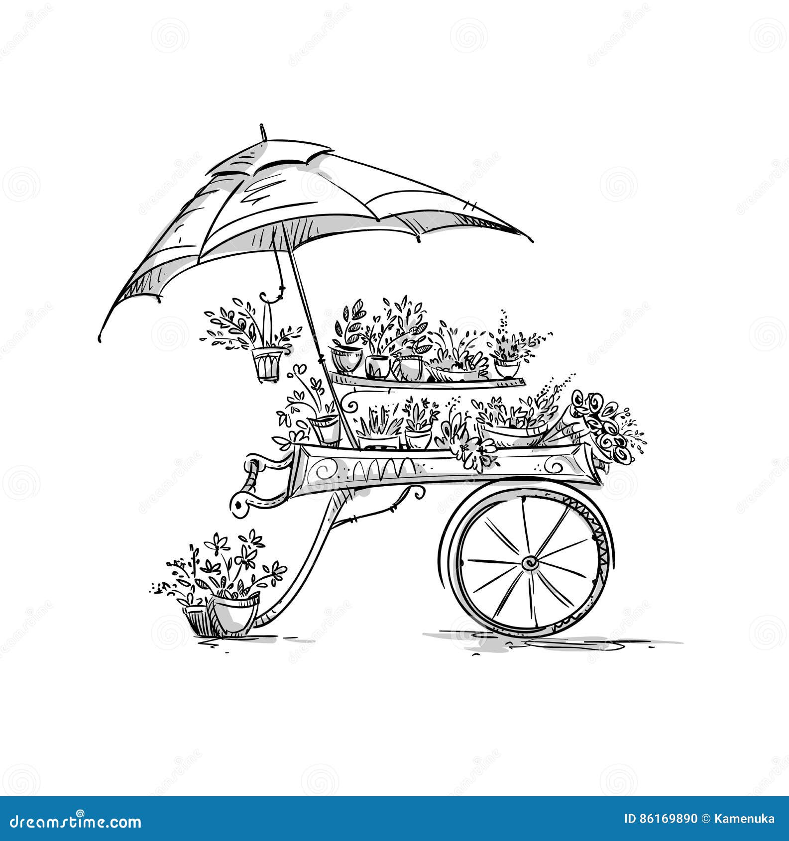 flower stall, florist cart