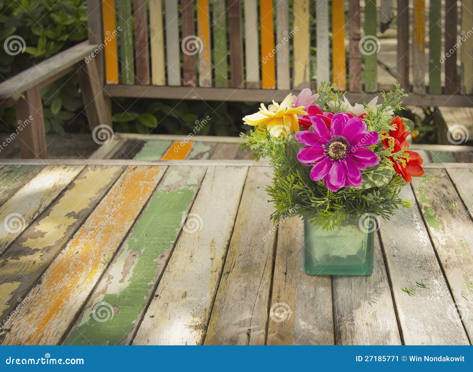 Flower on table stock image. Image of green, colorful 27185771