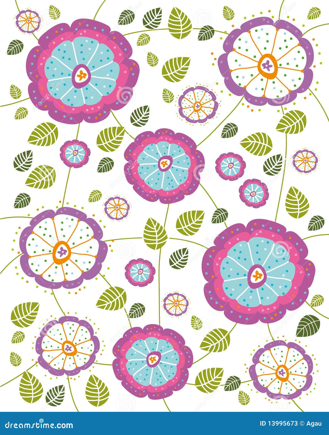 Flower texture stock vector. Illustration of leaves, flowers - 13995673