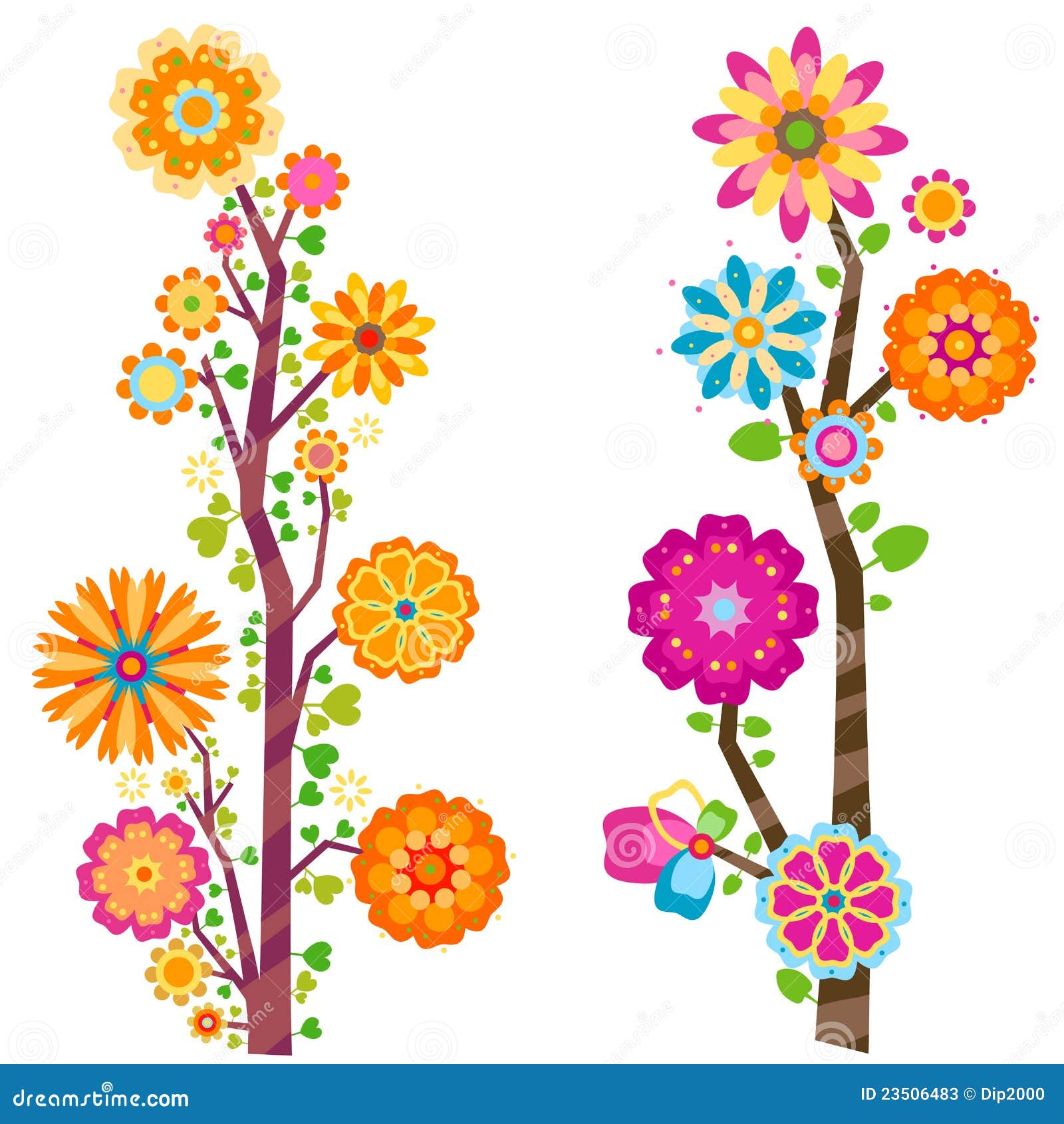 Flower trees stock vector. Illustration of nature, flower - 23506483