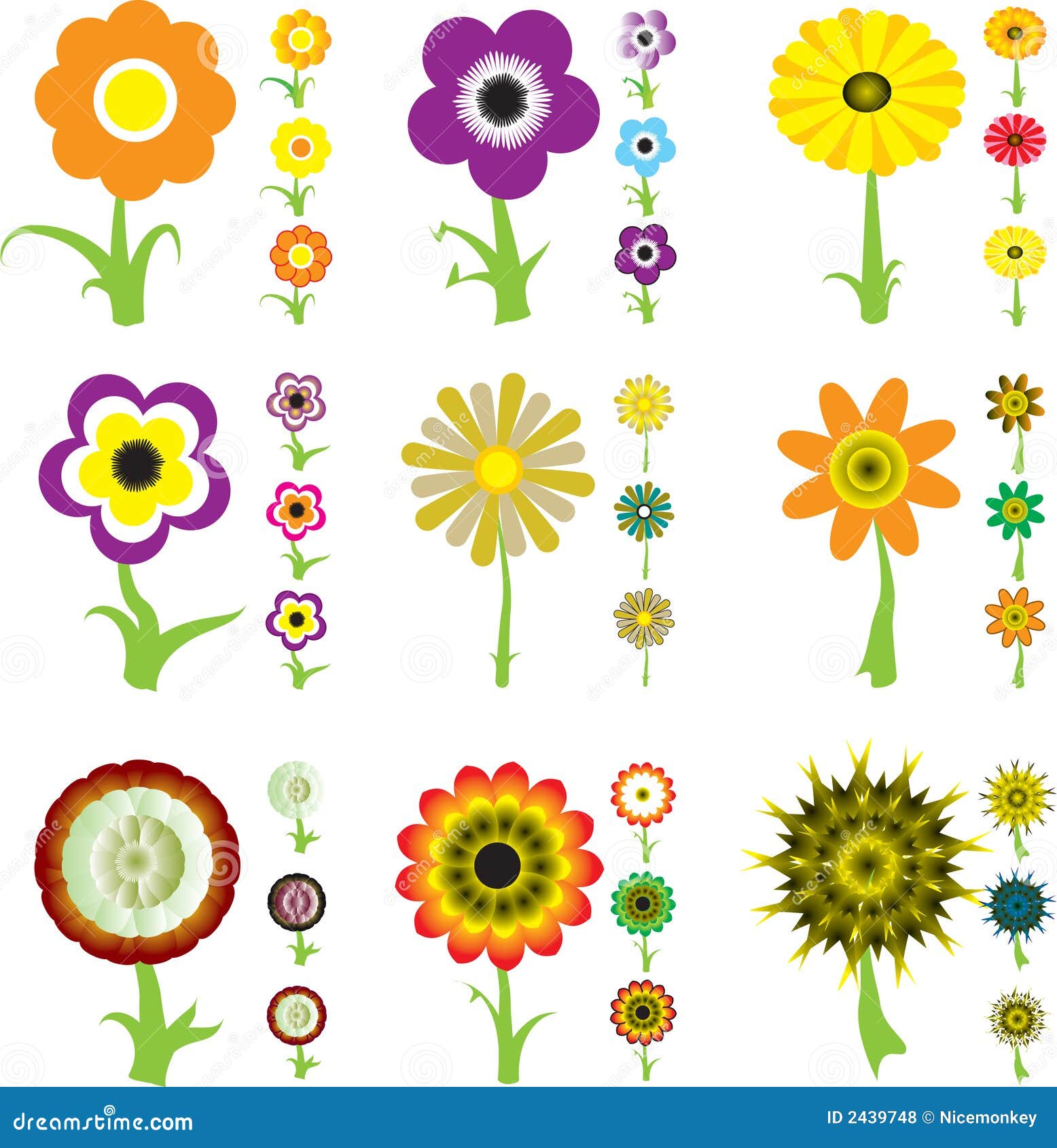 Flower variation stock vector. Illustration of vegetative - 2439748