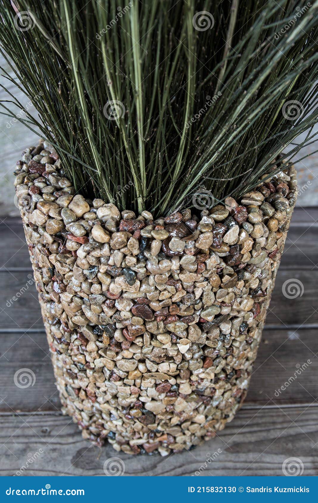 Flower Vase Made of Pebbles Stock Photo Image of closeup, nature