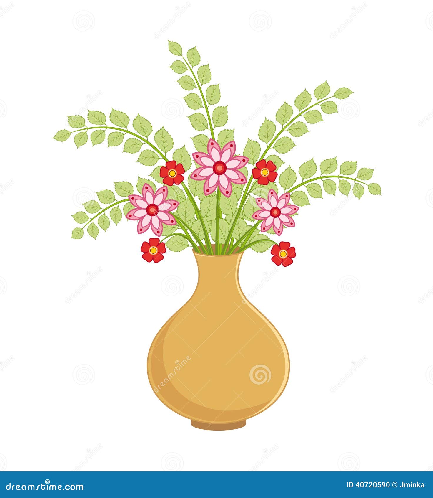 Flower in vase stock vector. Illustration of flower, white - 40720590