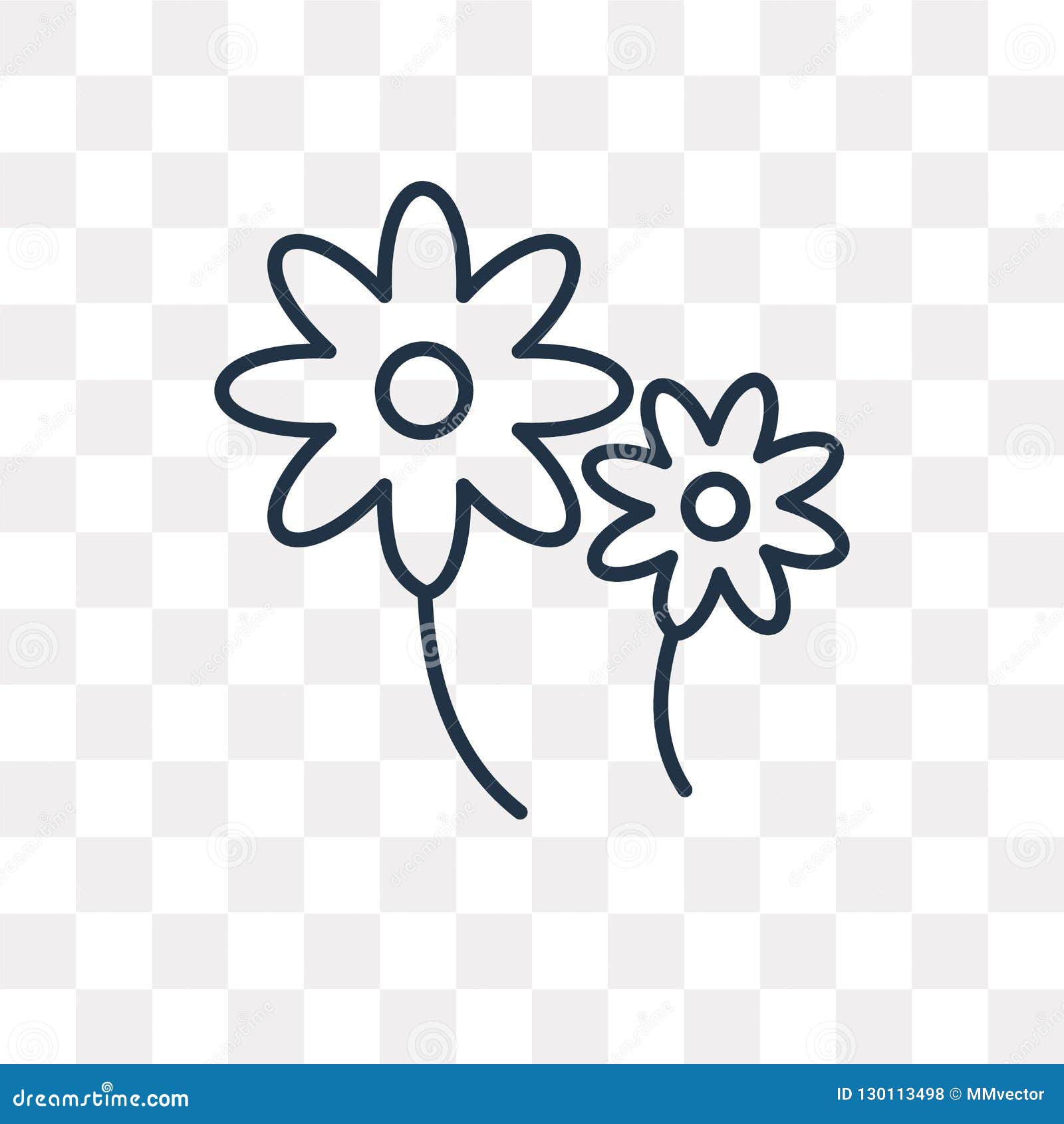 Flower Vector Icon Isolated on Transparent Background, Linear Fl Stock  Vector - Illustration of spring, vector: 130113498