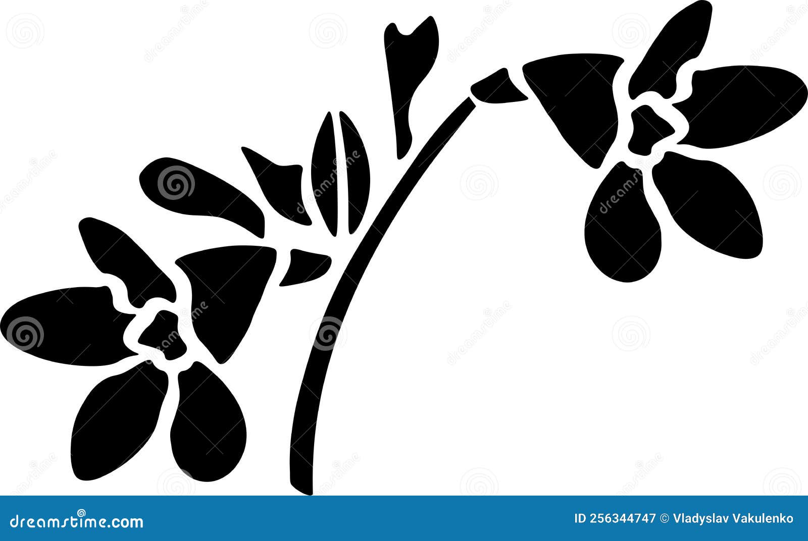 Flower Vector Stencil, Black and White Stock Vector Illustration of