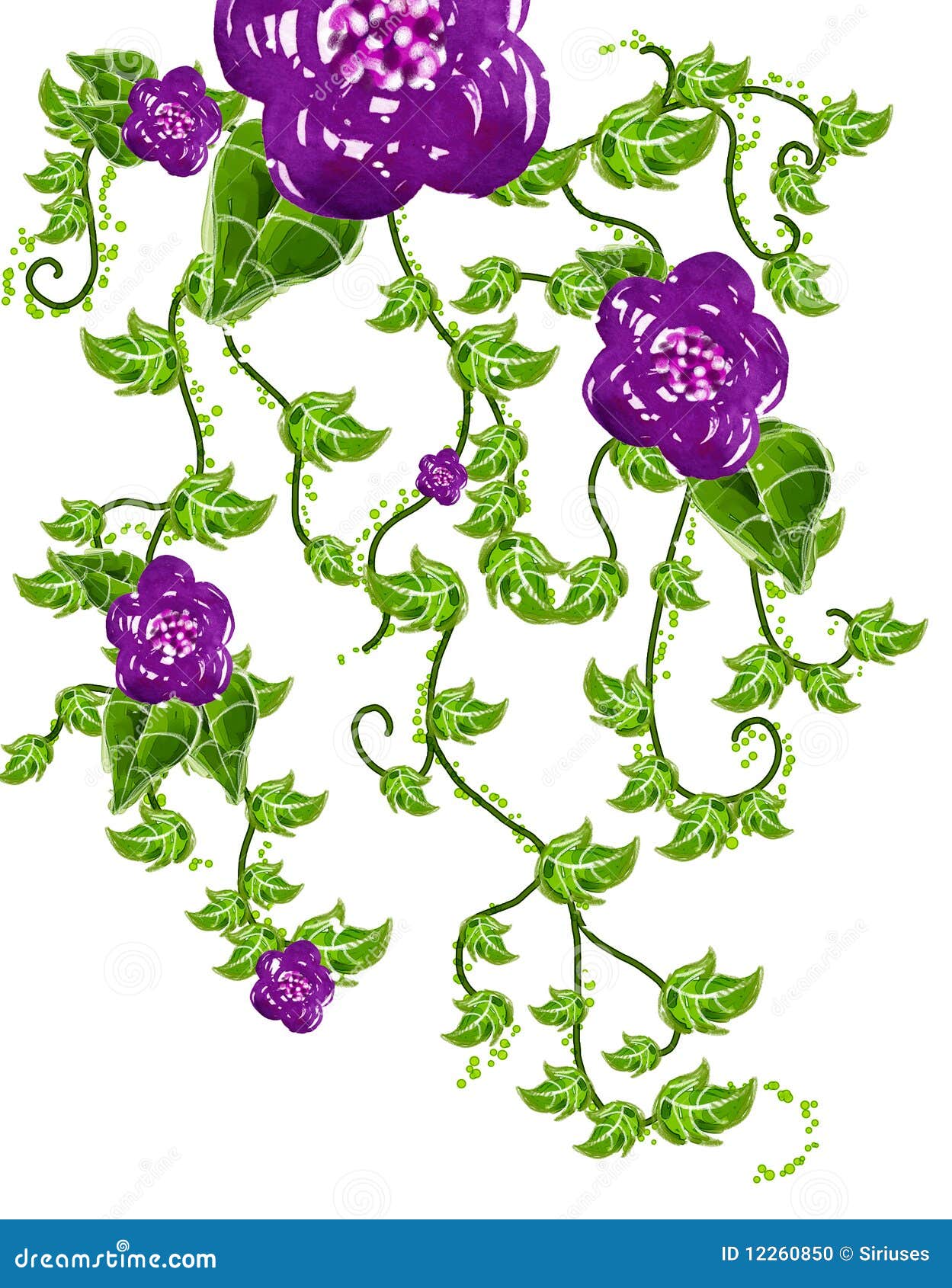 Flower and vines stock illustration. Illustration of bordering - 12260850
