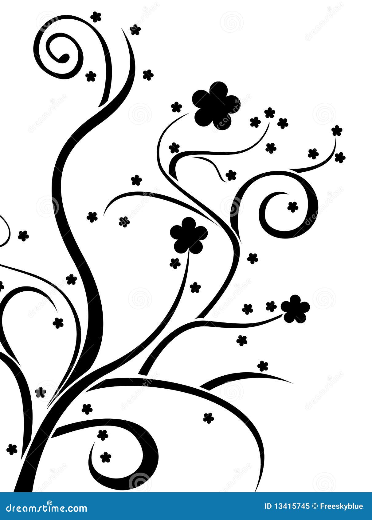 Flower and vines texture stock illustration. Illustration of curl