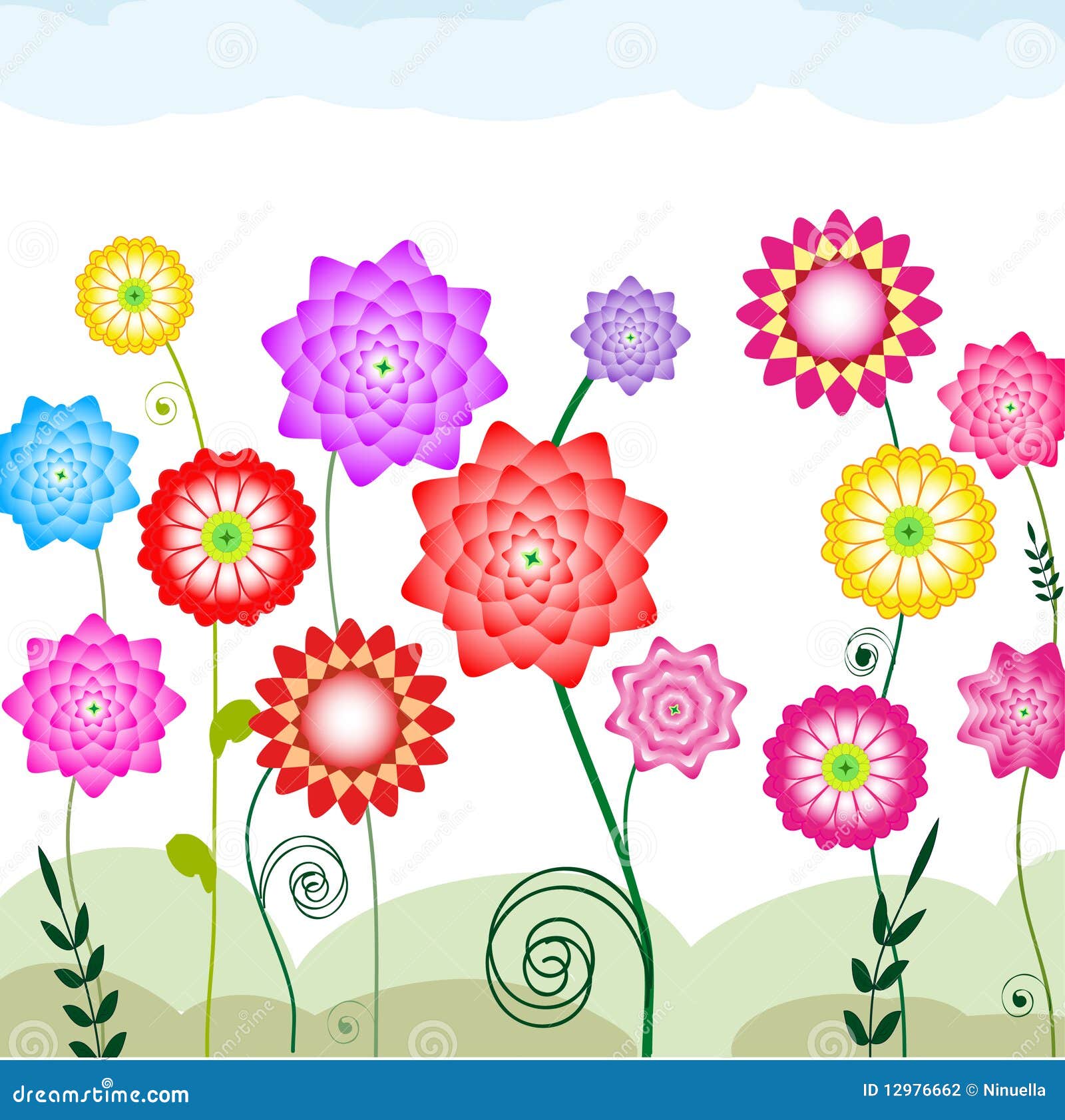 Flowerbed stock vector. Illustration of decorative, vector - 12976662