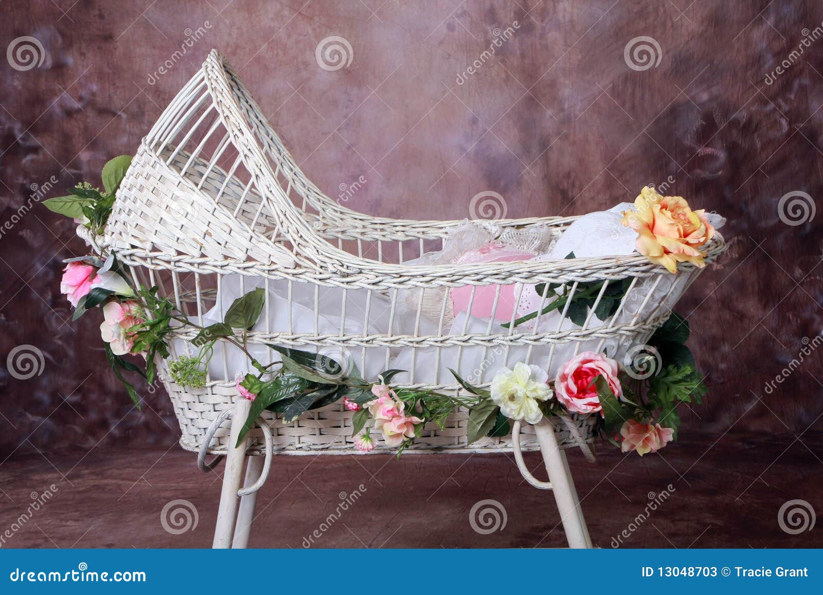 Flowered Baby stock image. Image of wicker, soft 13048703