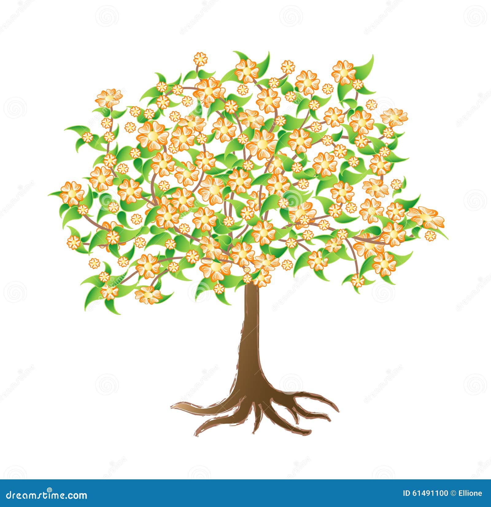 clipart tree with roots and fruit - photo #44