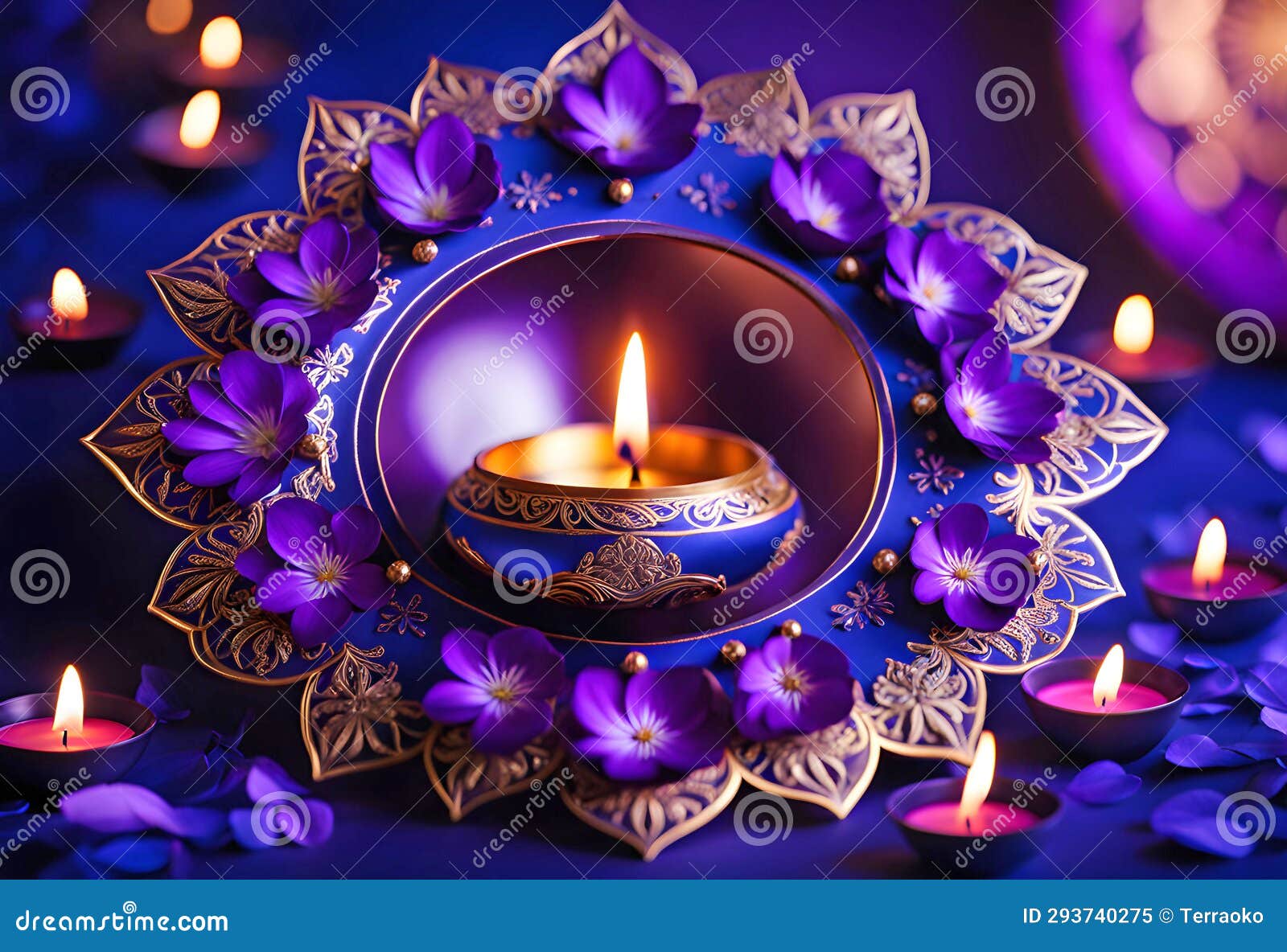 flowering holiday diwali background, photo for advertising,