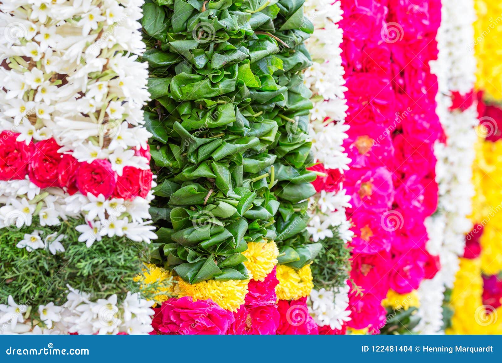 Flowers As an Offering in the Temple, Chennai, Tamil Nadu, India Stock ...