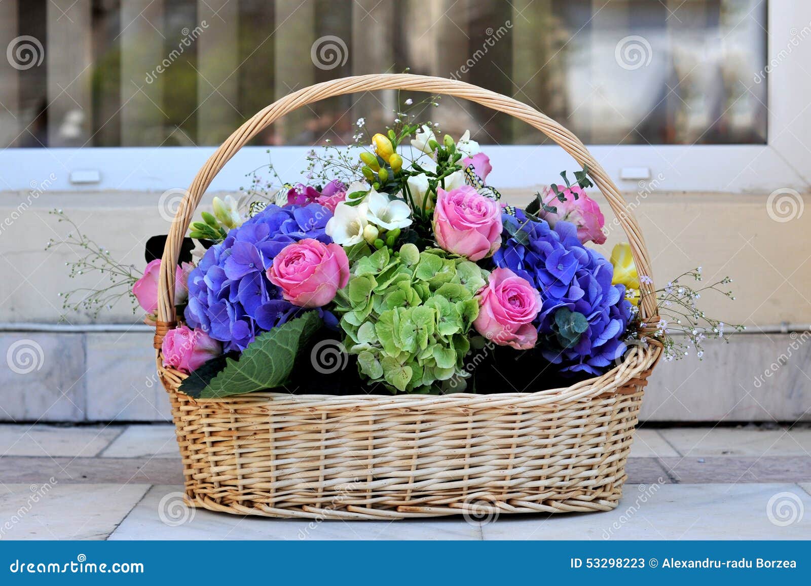 Flowers Basket stock image. Image of green, bright, garden 53298223