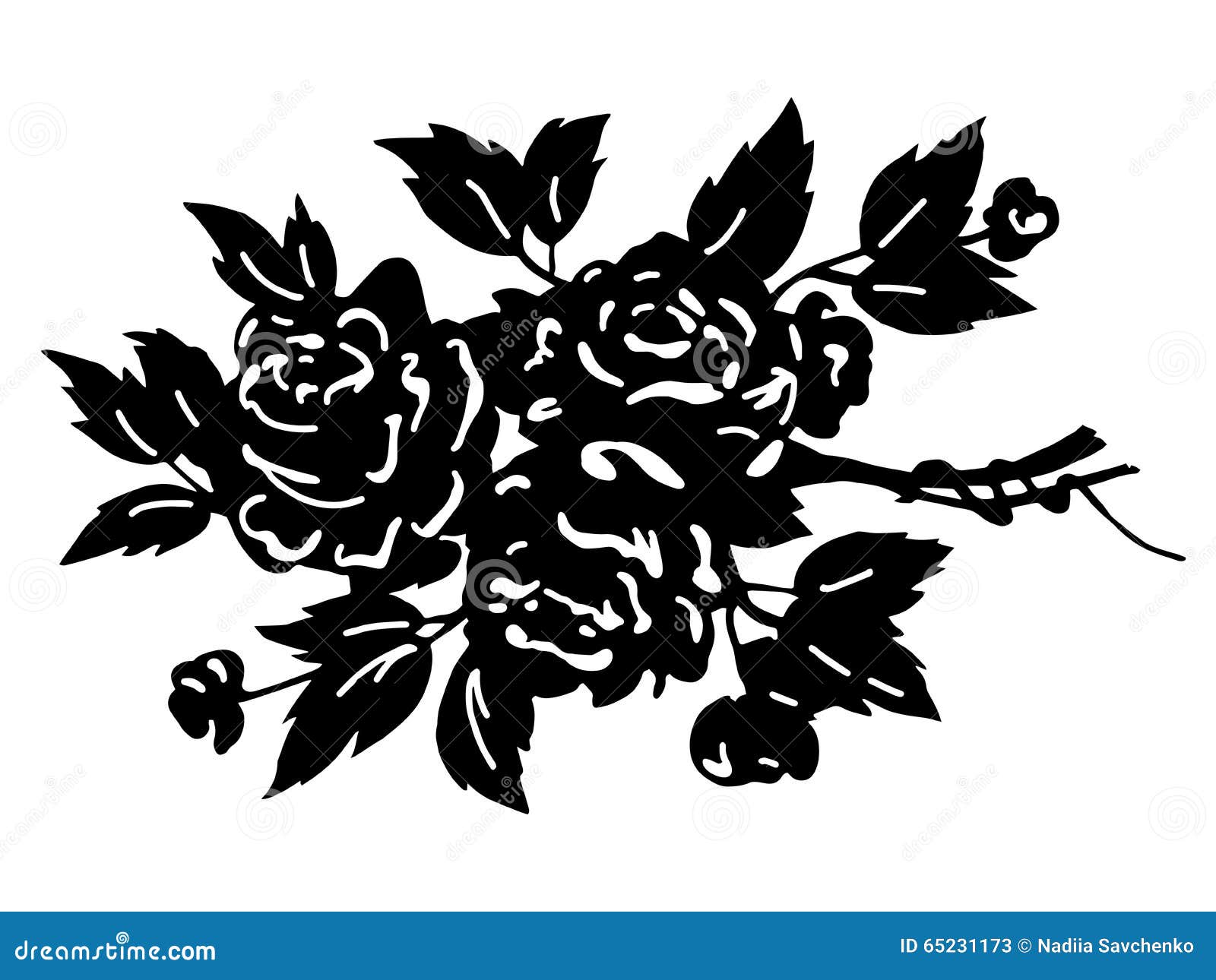 Download Flowers bouquet silhouette stock vector. Illustration of ...