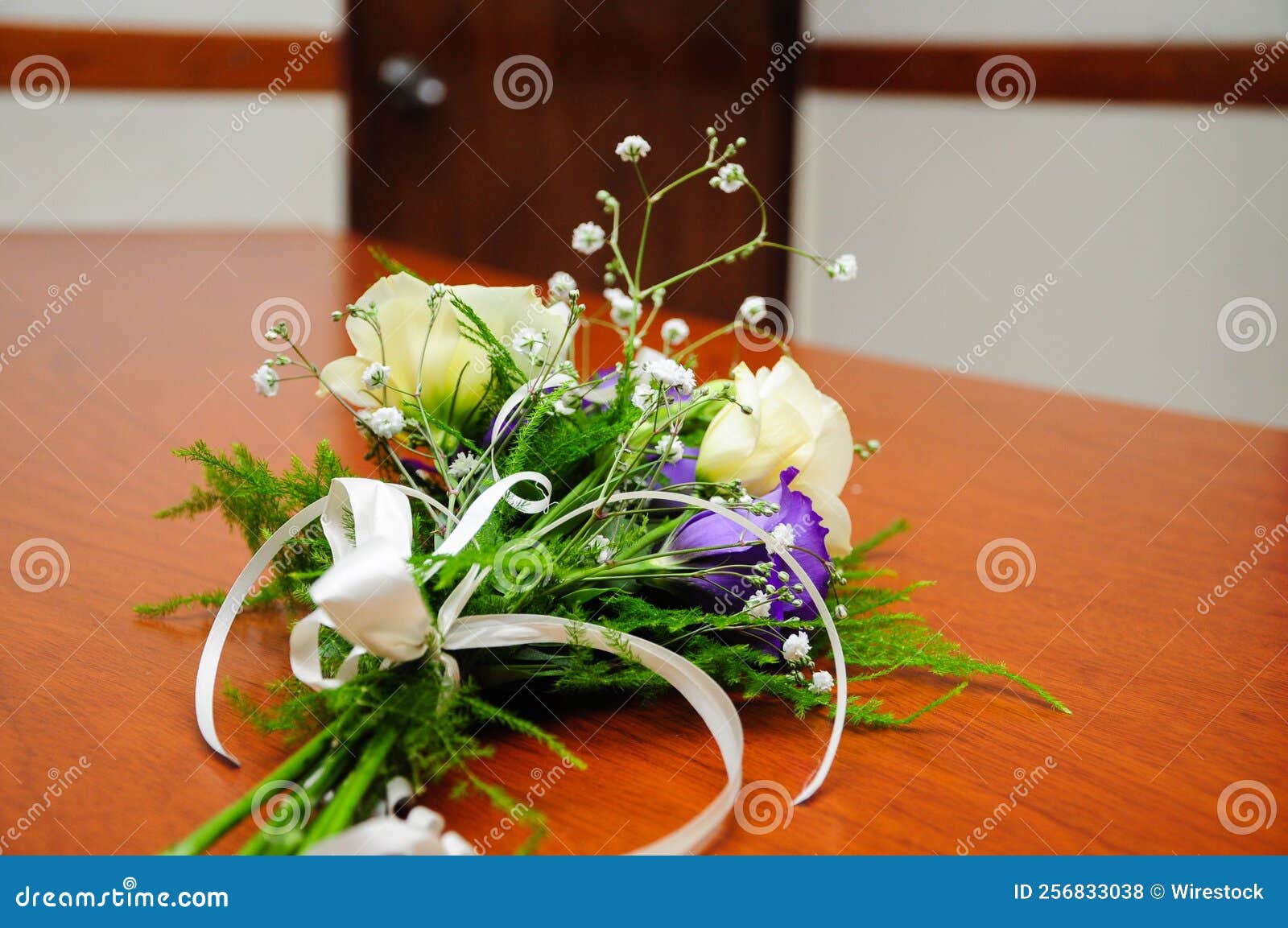 flowers that a bride was holding during her engagement ceremony.