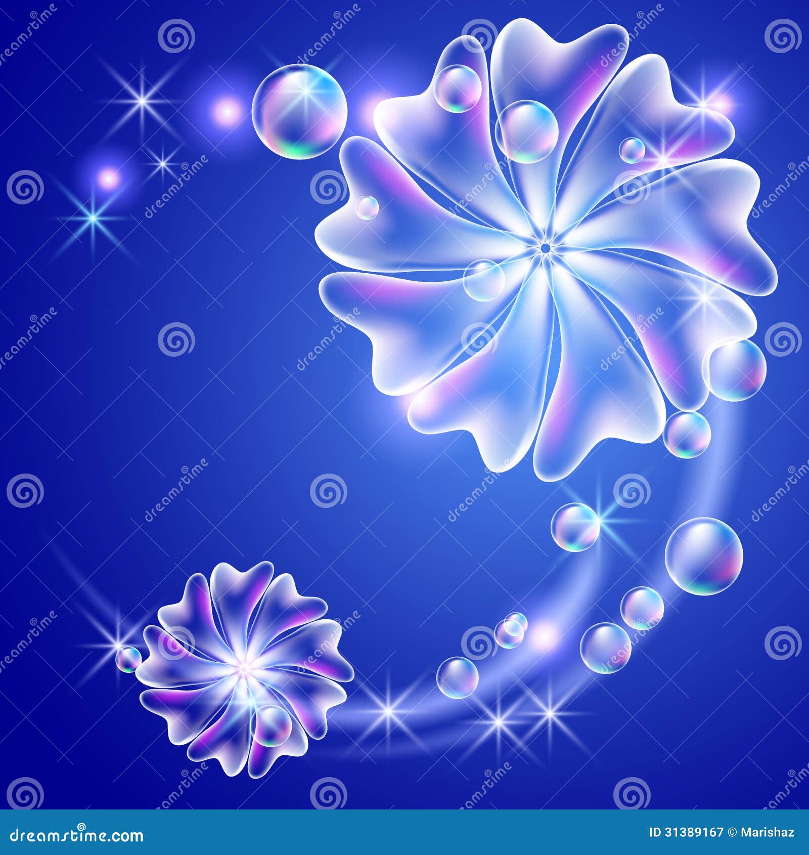 Flowers and bubbles stock vector. Illustration of busy 31389167