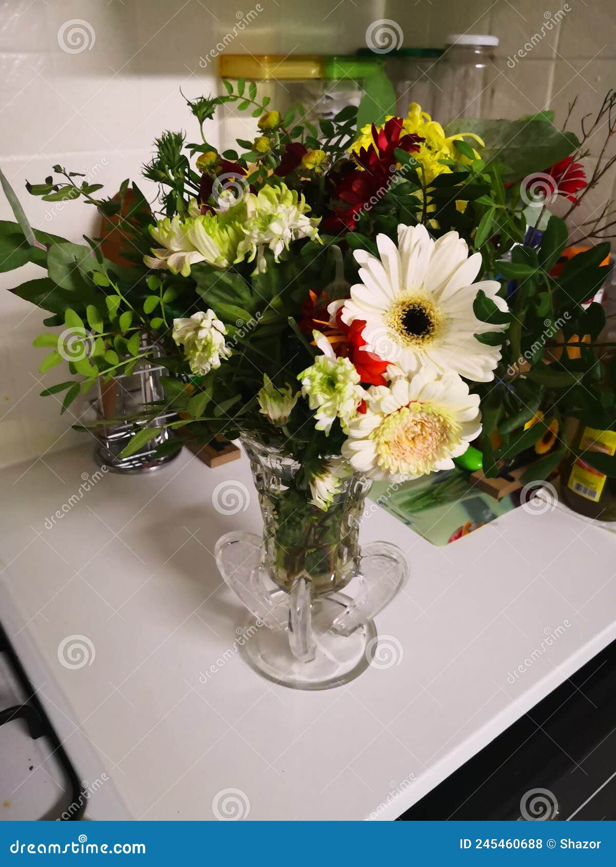 Flowers Bunch Vase with Flowers Beautiful View. Stock Photo Image of