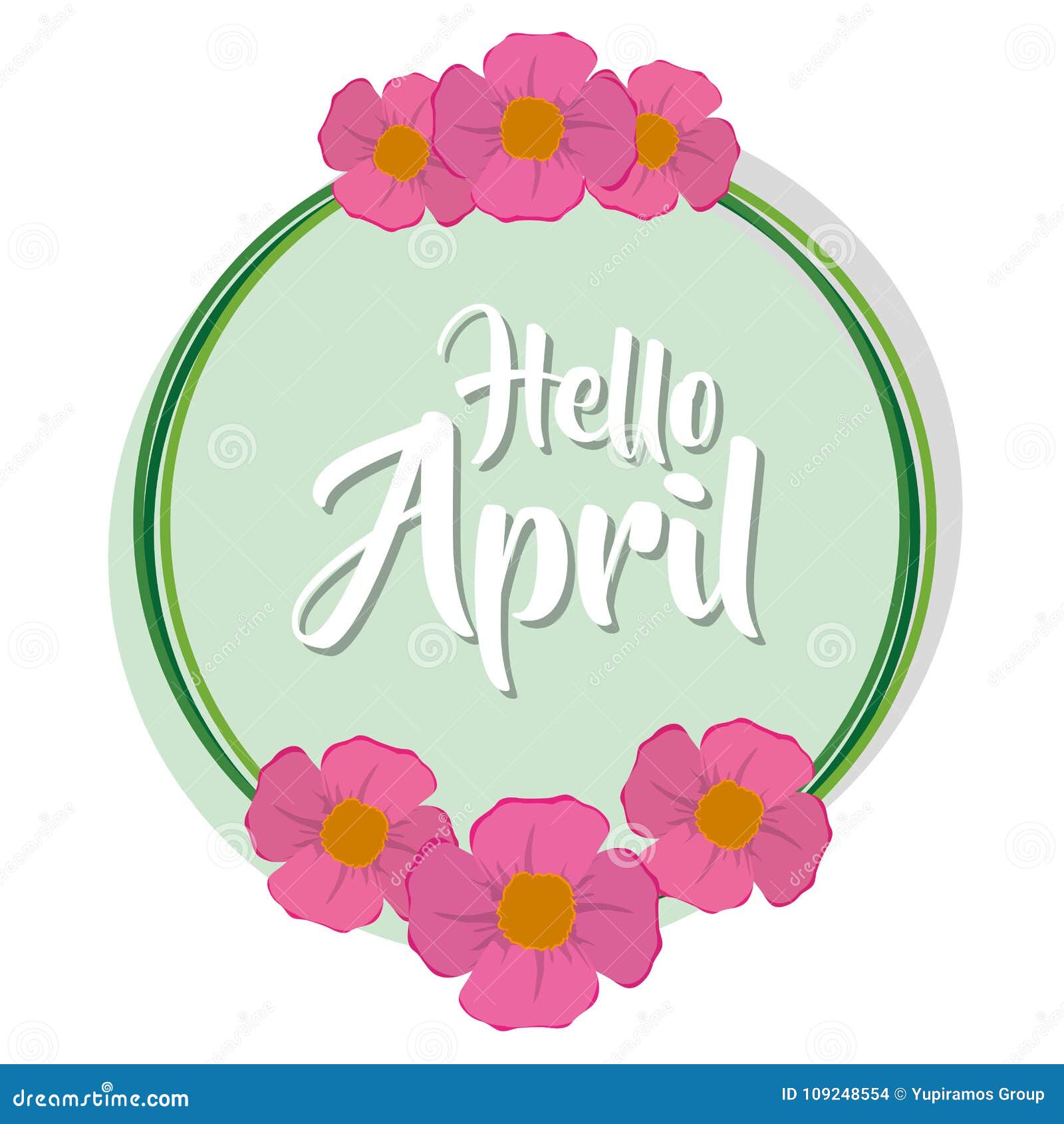 Hello April Design Stock Vector Illustration Of Botany 109248554