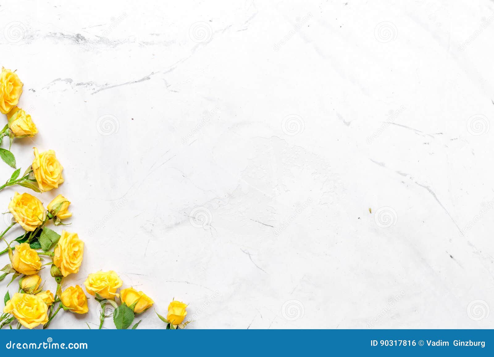 Flowers Composition for Spring Concept Top View Space for Text Stock ...