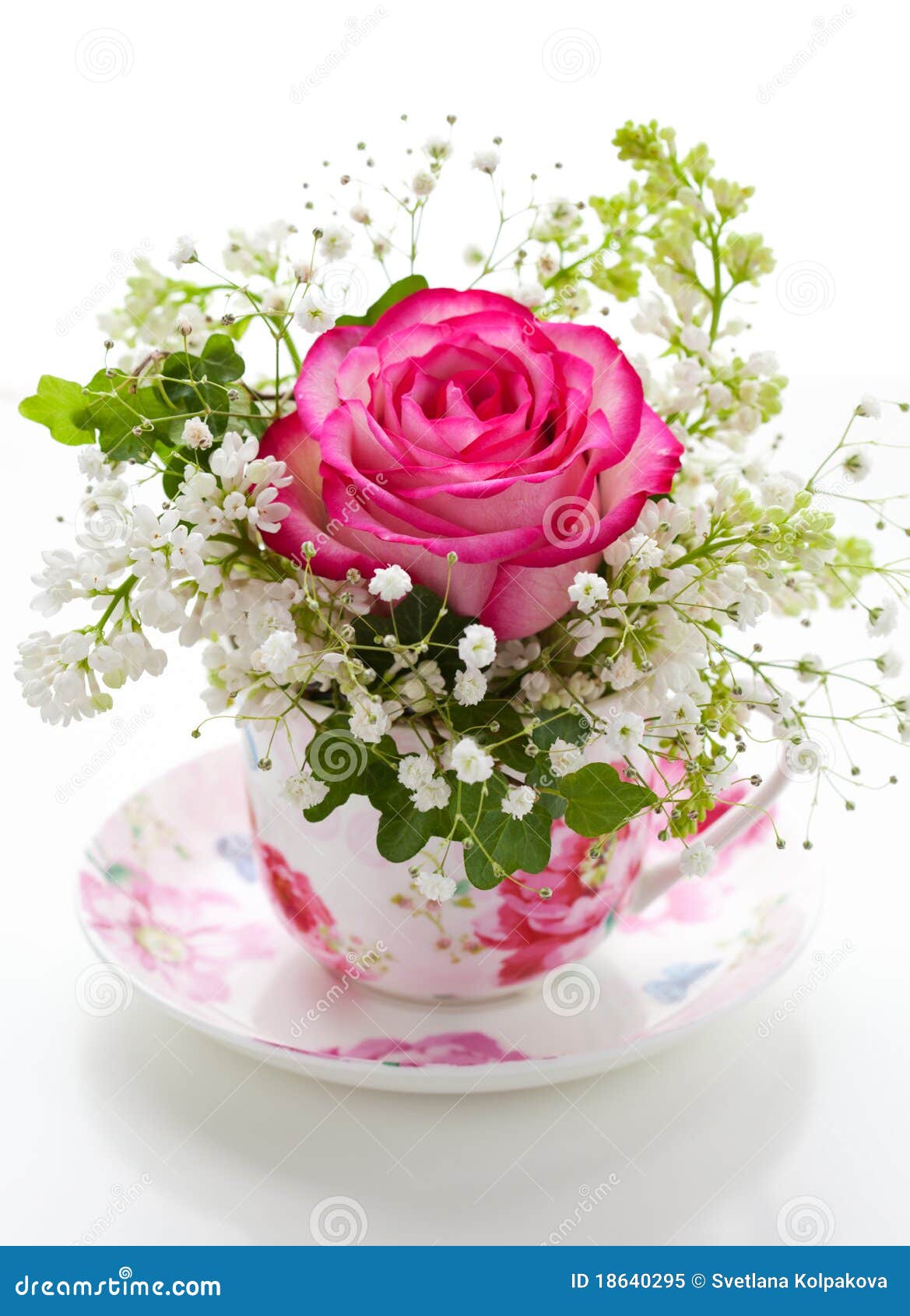 Flowers in a cup stock image. Image of decor, bouquet - 18640295