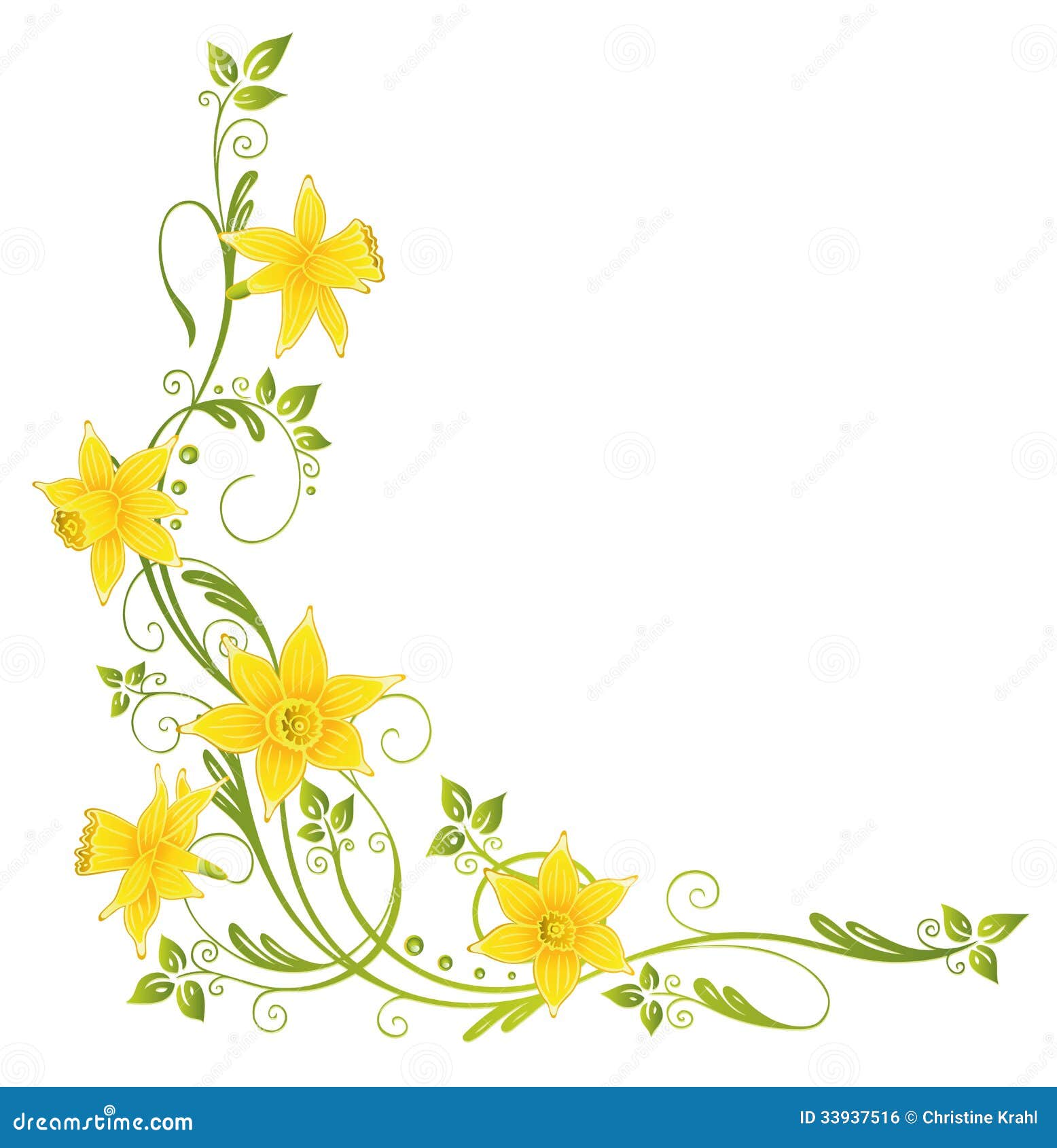 Flowers, daffodils stock vector. Illustration of corner 33937516