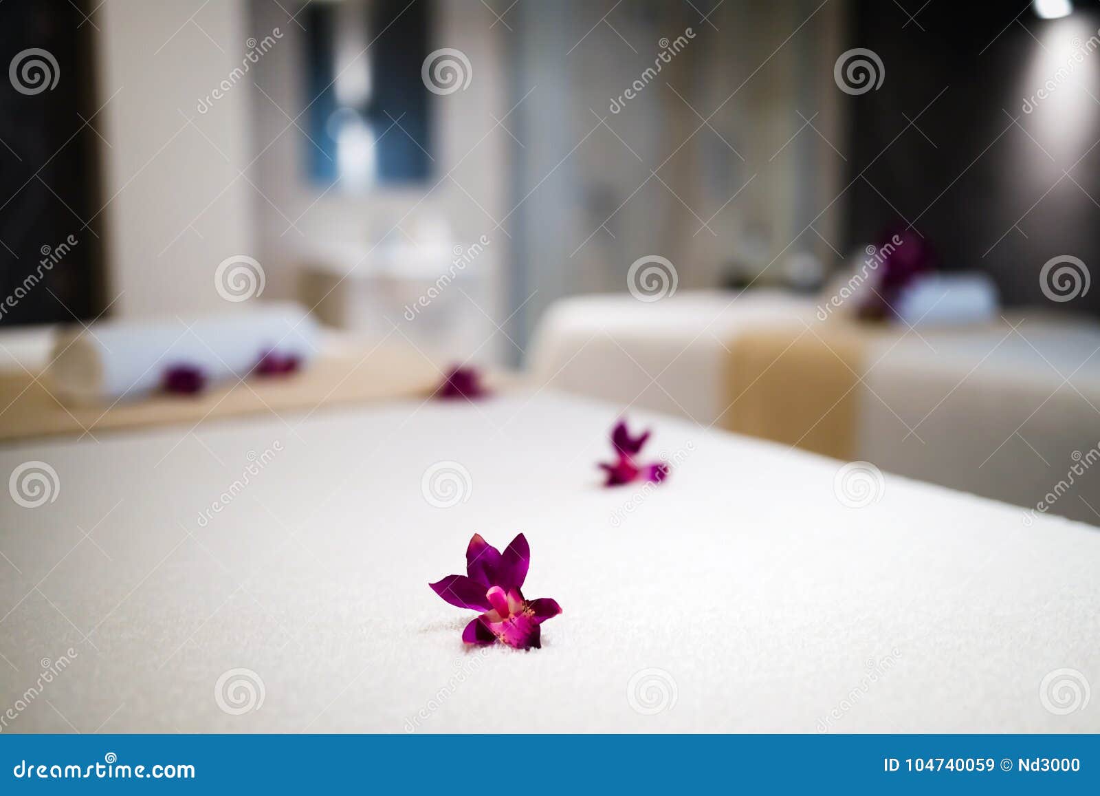 Flowers Decorating Massage Beds Stock Image Image of relax, flower